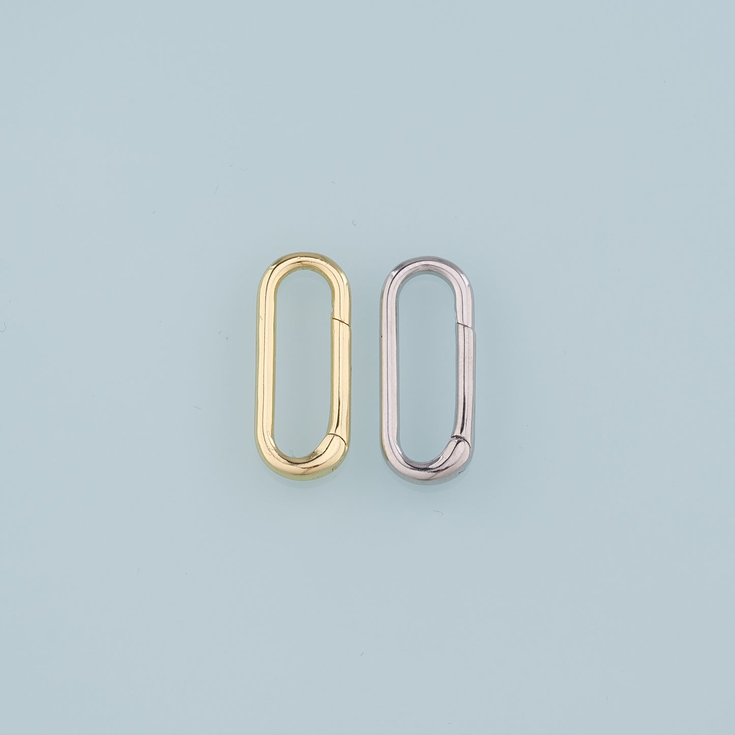 18K Gold Filled Oval Carabiner Clasp,Carabiner Lock Connector,Spring Push Gate for DIY Jewelry Finding Necklace Bracelet