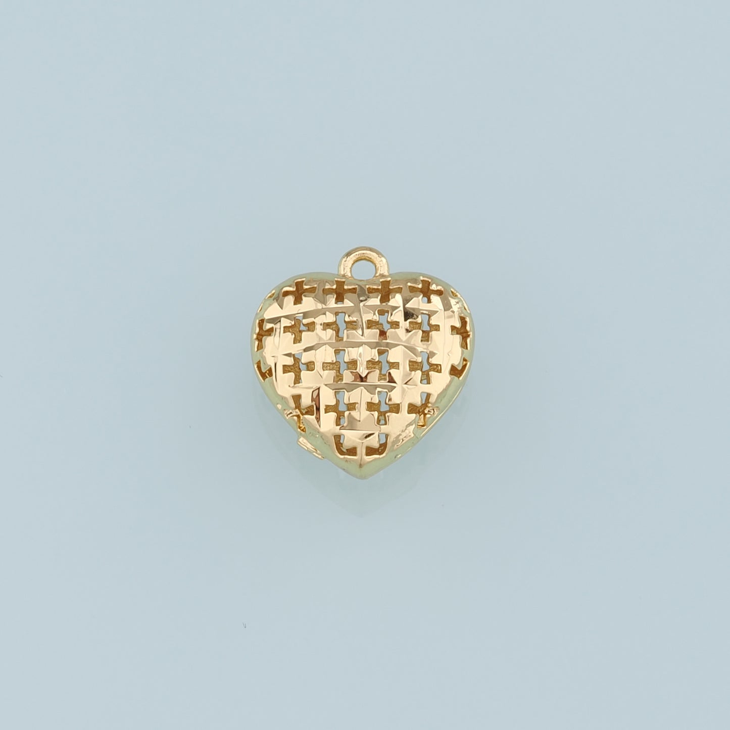 18K Gold Filled Heart Pendant,Heart Charm Bracelet Necklace for DIY Jewelry Making Supply