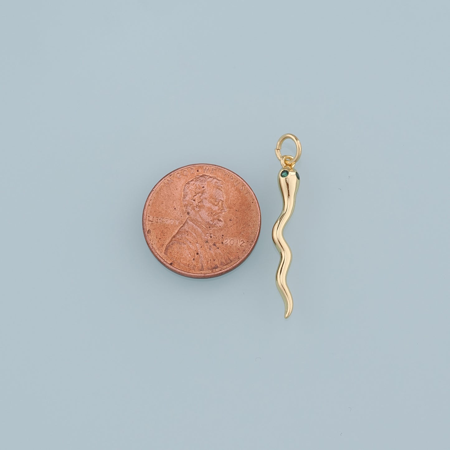18K Gold Filled Snake Pendant,Dainty Snake Charm Bracelet Necklace for DIY Jewelry Making Supply