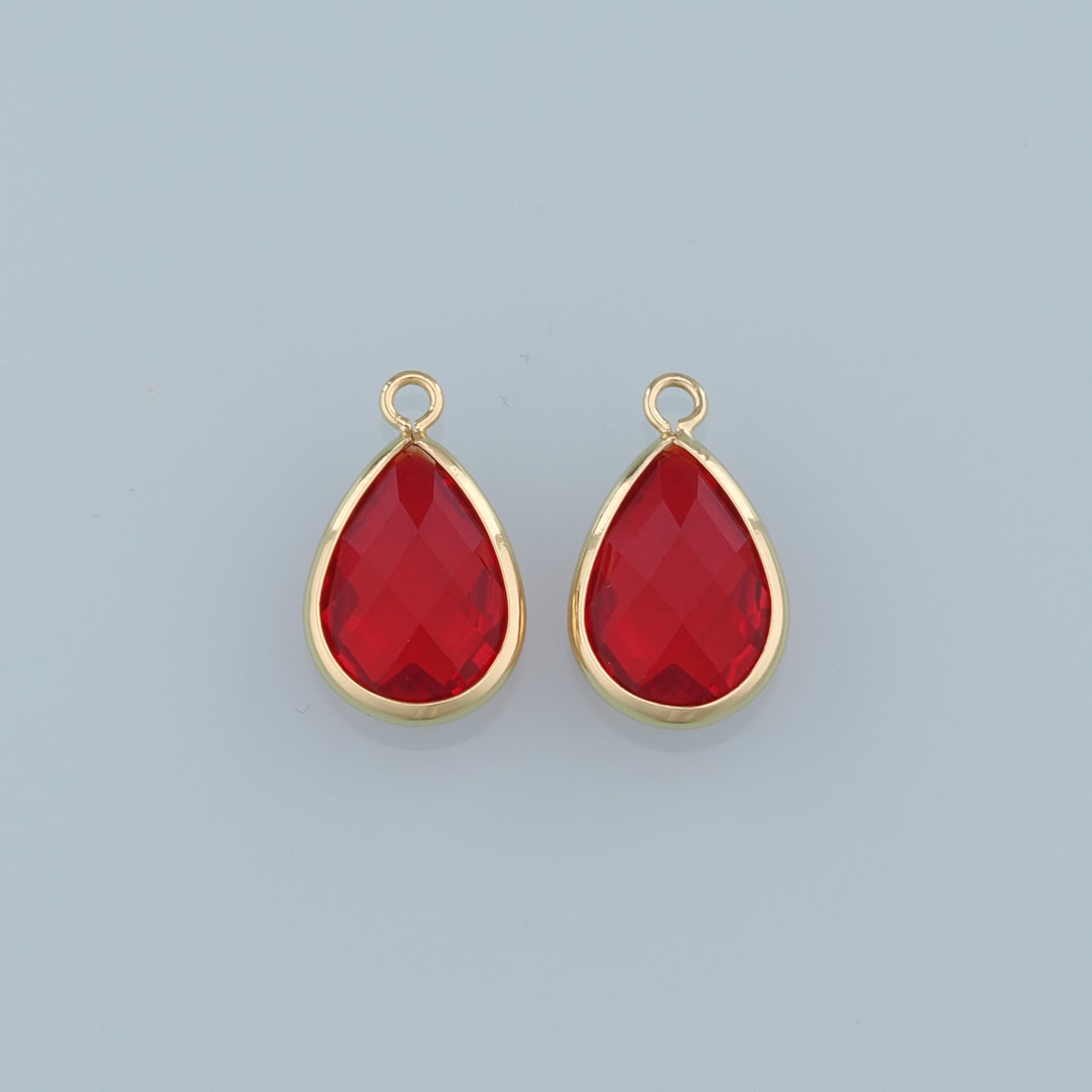 18K Gold Filled Teardrop Pendant,Crystal Teardrop Charm Bracelet Necklace for DIY Jewelry Making Supply