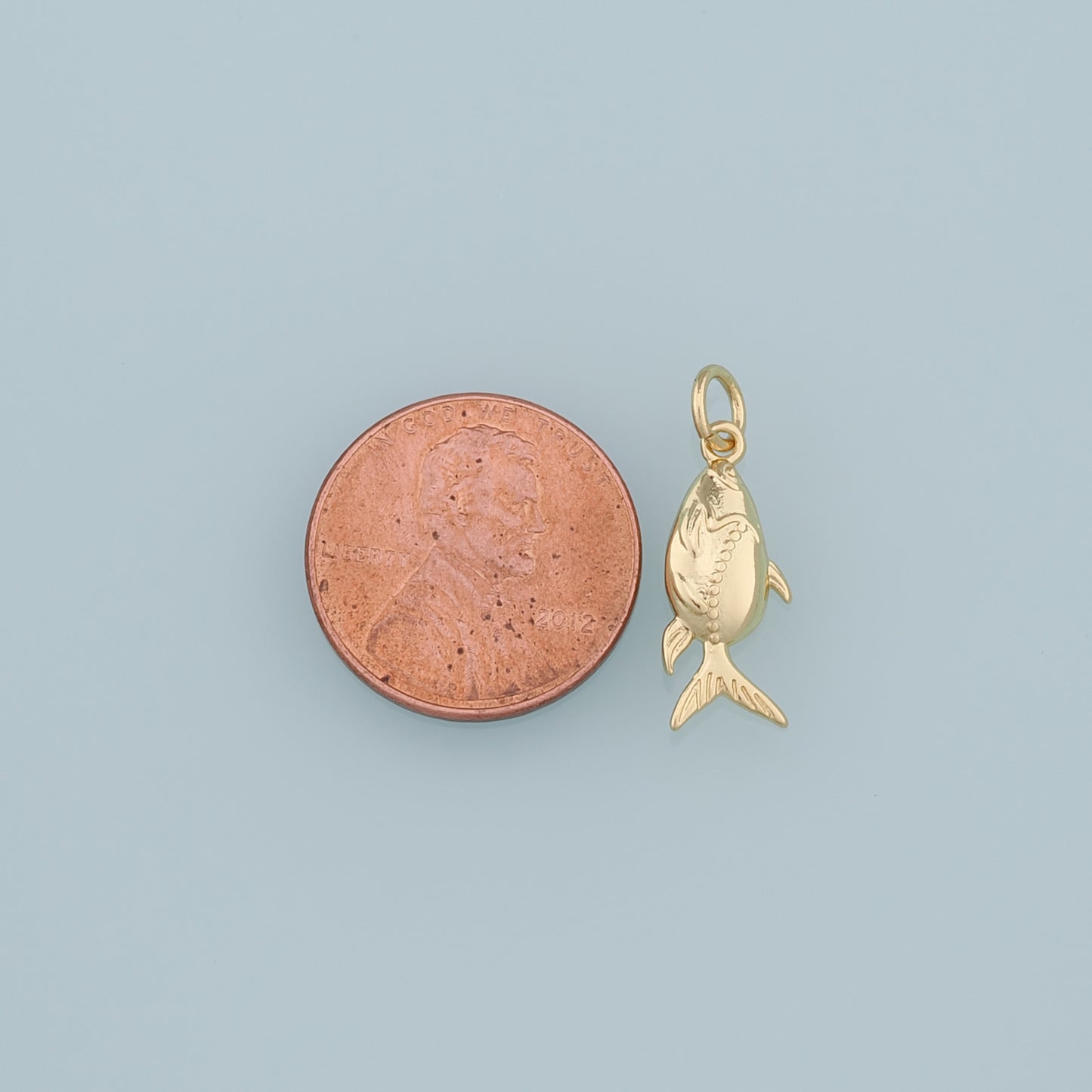 Gold Fish Charms,18K Gold Filled Fish Pendant,Cute Fish Charm Bracelet Necklace for DIY Jewelry Making Supply