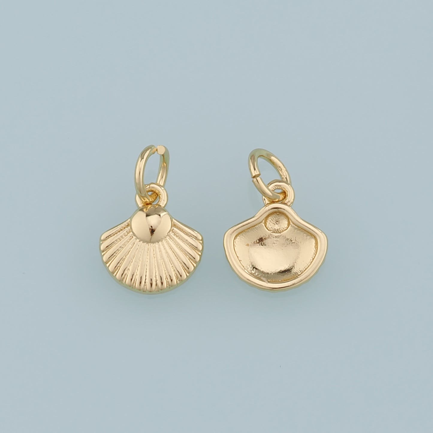 Gold Shell Charms,18K Gold Filled Shell Pendant,Conch Charm Bracelet Necklace for DIY Jewelry Making Supply