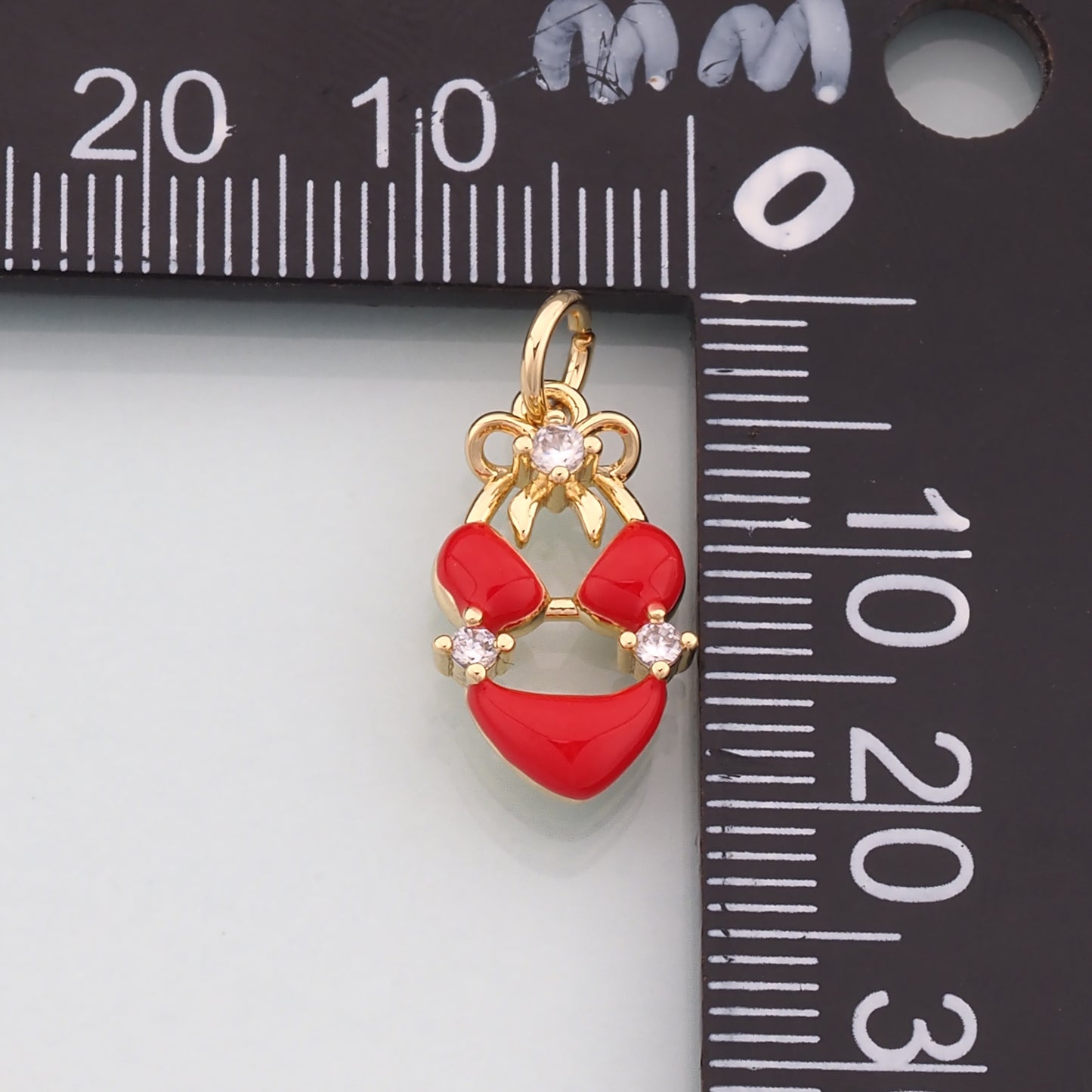 18K Gold Filled Bikini Pendant,Enamel Bikini Charm Bracelet Necklace for DIY Jewelry Making Supply