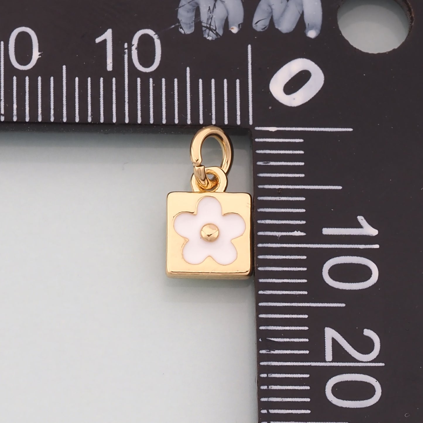 Gold Flower Charms,18K Gold Filled Flower Pendant,Enamel Flower Charm Bracelet Necklace for DIY Jewelry Making Supply