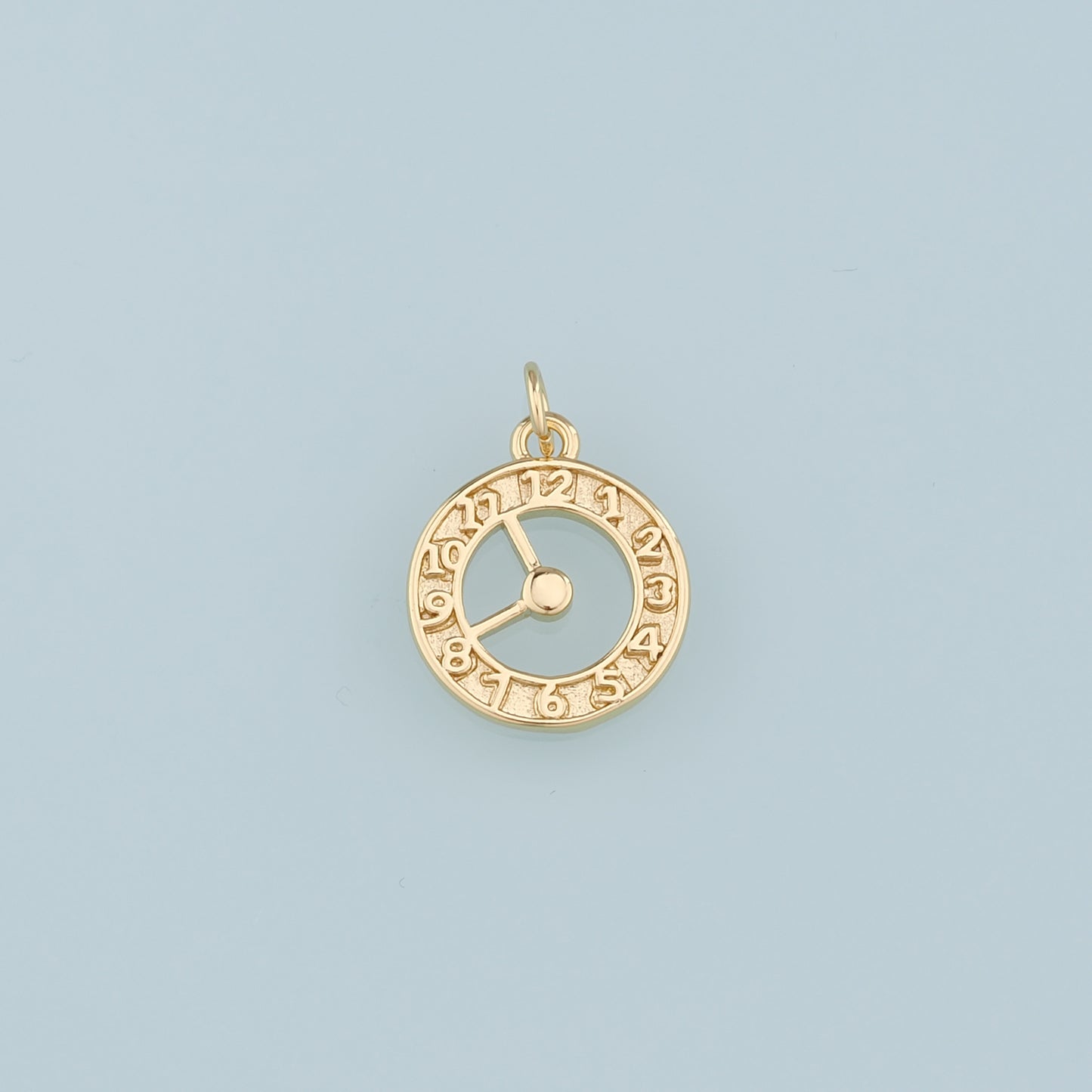 18K Gold Filled Clock Pendant,Clock Charm Bracelet Necklace for DIY Jewelry Making Supply
