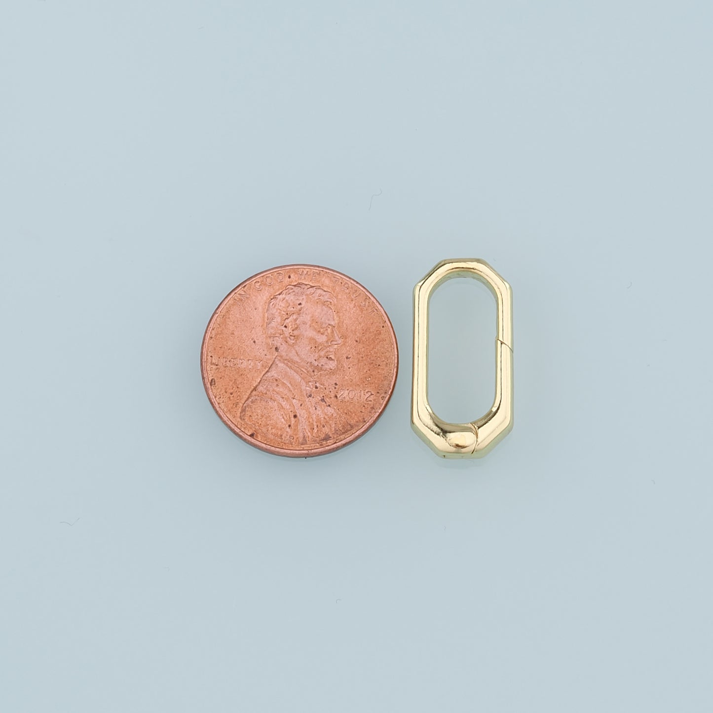 18K Gold Filled Oval Carabiner Clasp,Carabiner Lock Connector,Spring Push Gate for DIY Jewelry Finding Necklace Bracelet
