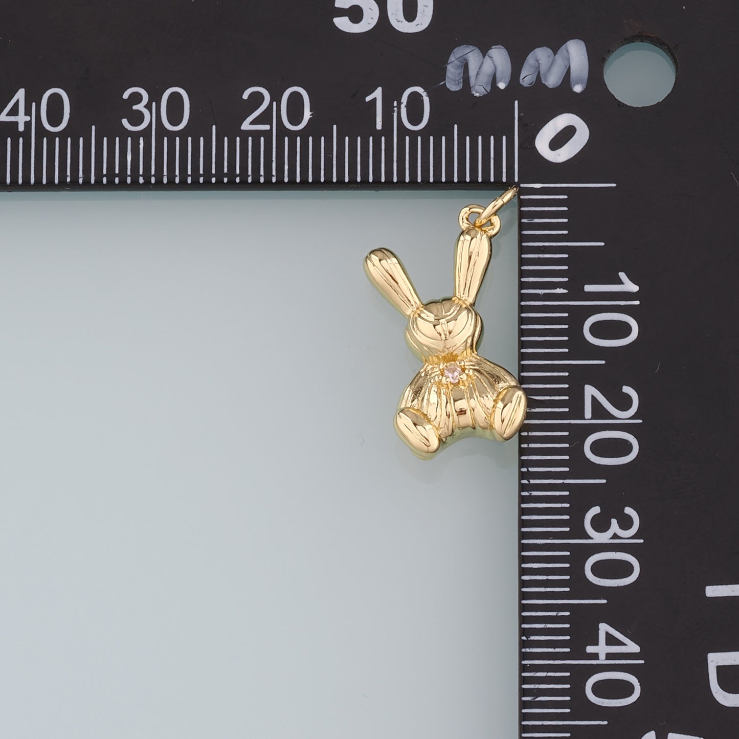 Gold Rabbit Charms,18K Gold Filled CZ Rabbit Pendant,Animal Charm Bracelet Necklace for DIY Jewelry Making Supply
