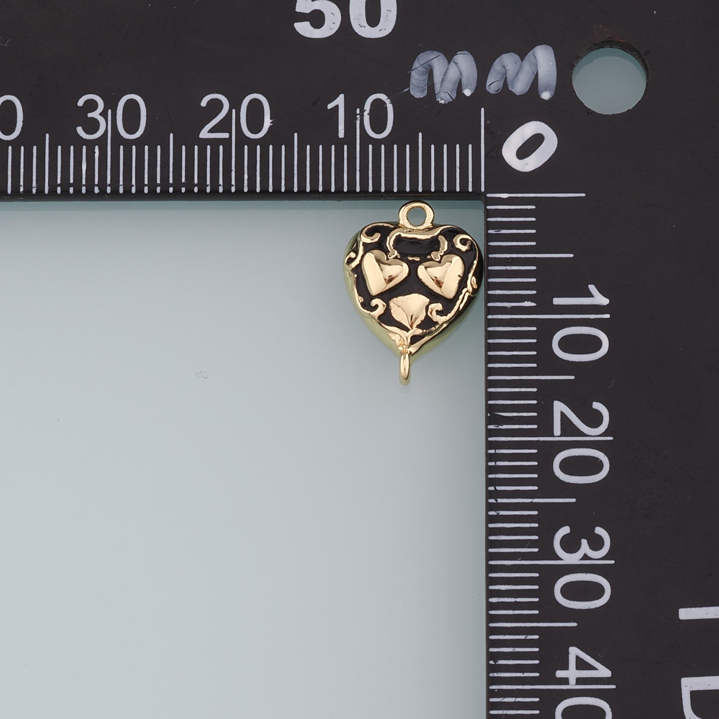 Gold Connector Charm,18K Gold Filled Retro Heart Pendant,Enamel Heart Charm Bracelet Necklace for DIY Jewelry Making Supply