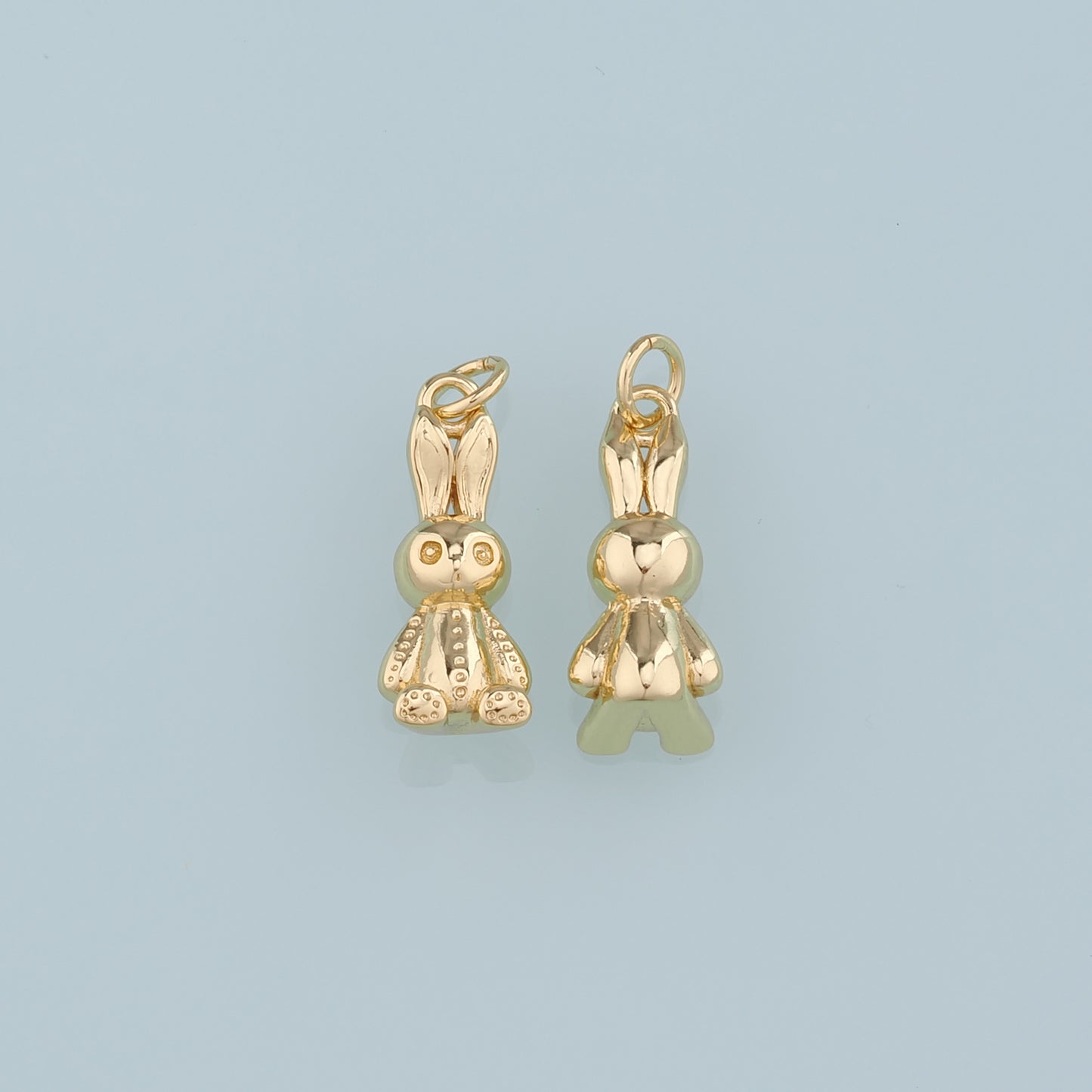Gold Rabbit Charms,18K Gold Filled Rabbit Pendant,Animal Charm Bracelet Necklace for DIY Jewelry Making Supply