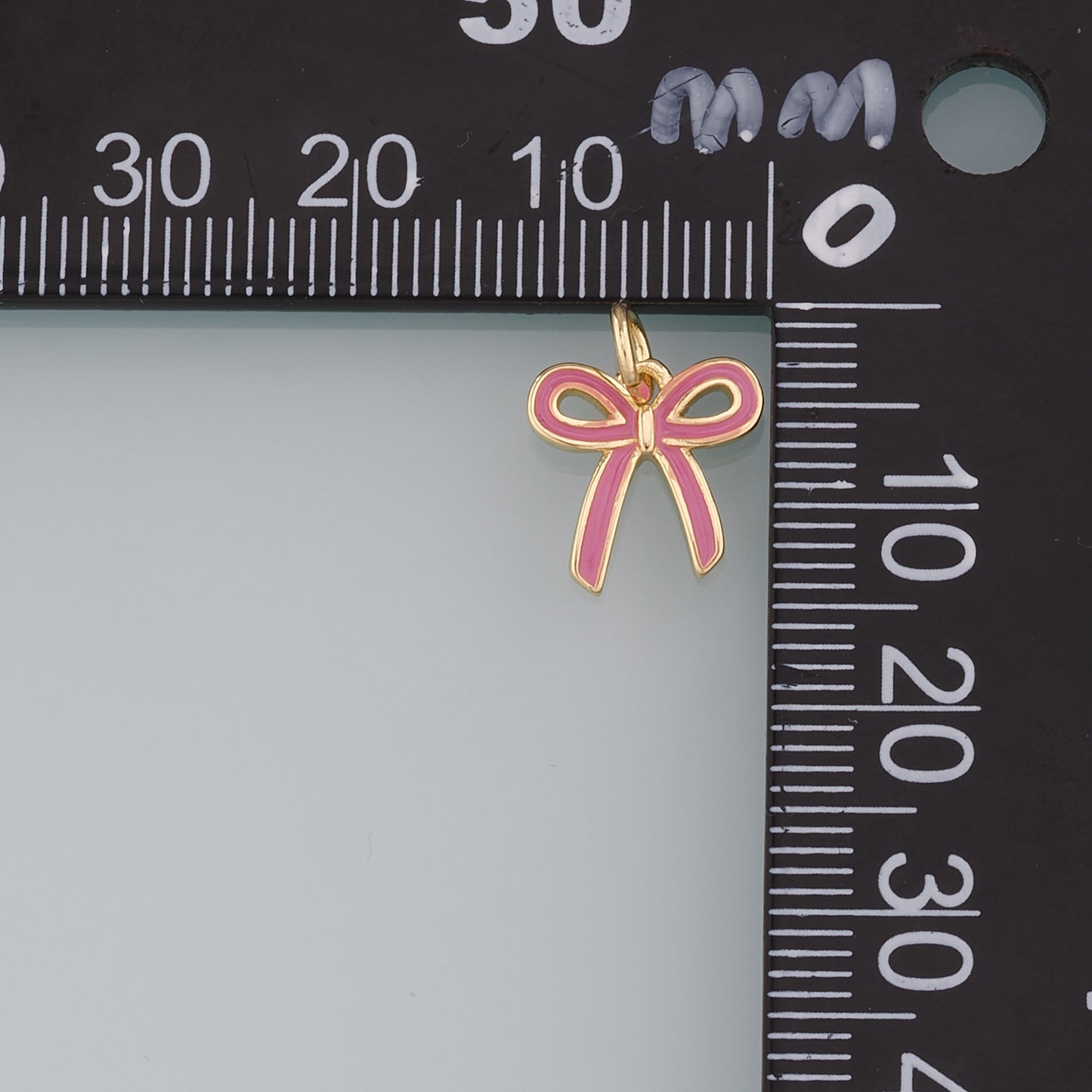 Gold Bow Charms,18K Gold Filled Bow Pendant,Enamel Bow Tie Charm Bracelet Necklace for DIY Jewelry Making Supply