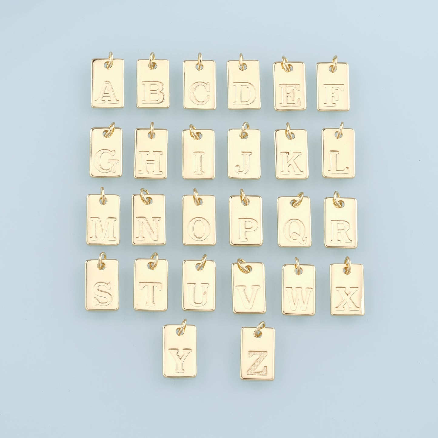 Gold letter Charms,18K Gold Filled letter Pendant,Initial Charm Bracelet Necklace for DIY Jewelry Making Supply