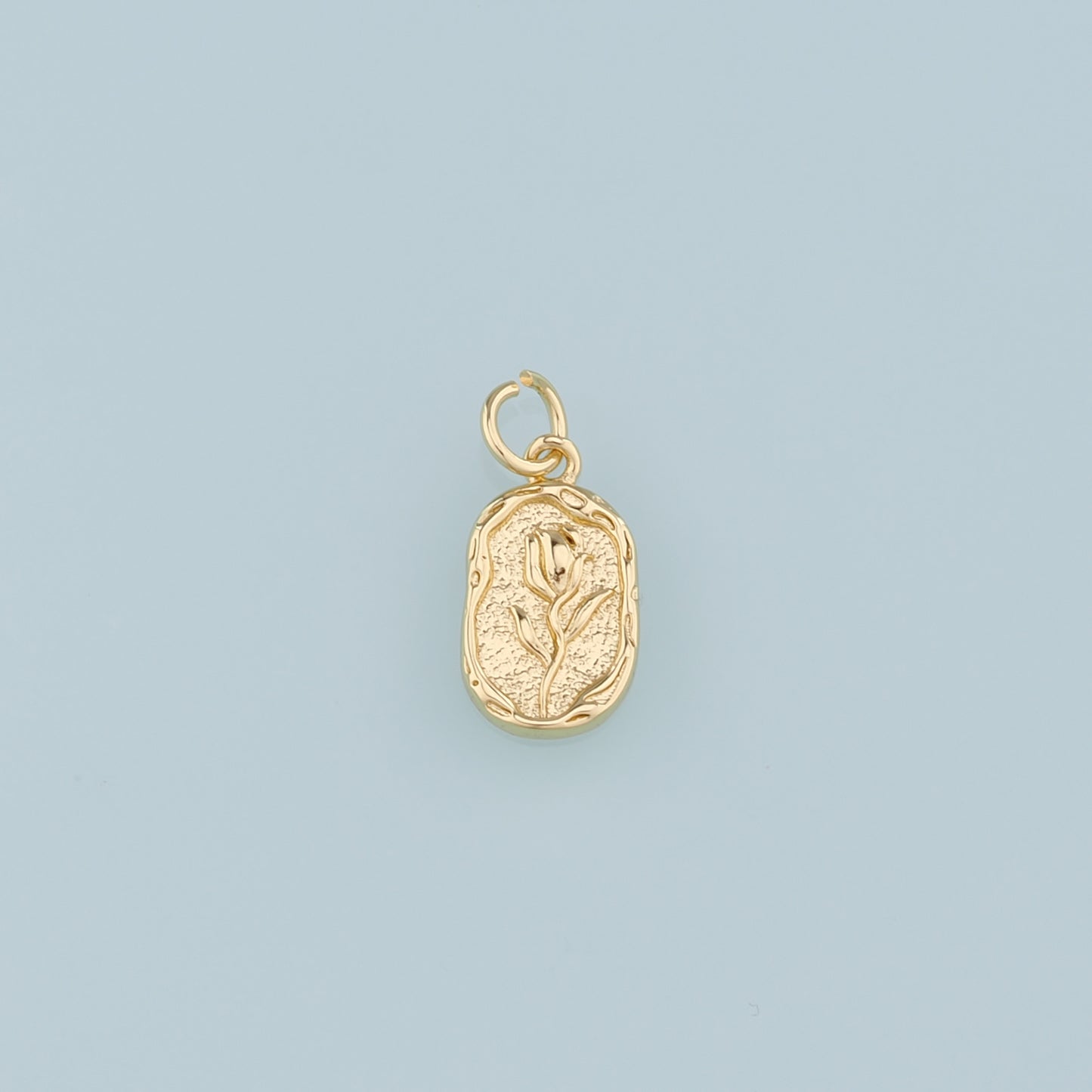 18K Gold Filled Flower Pendant,Dainty Tulip Charm Bracelet Necklace for DIY Jewelry Making Supply