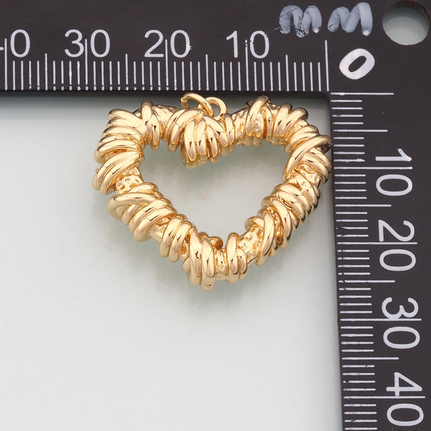 Gold Heart Charms,18K Gold Filled Heart Pendant,Dainty Heart Charm Bracelet Necklace for DIY Jewelry Making Supply