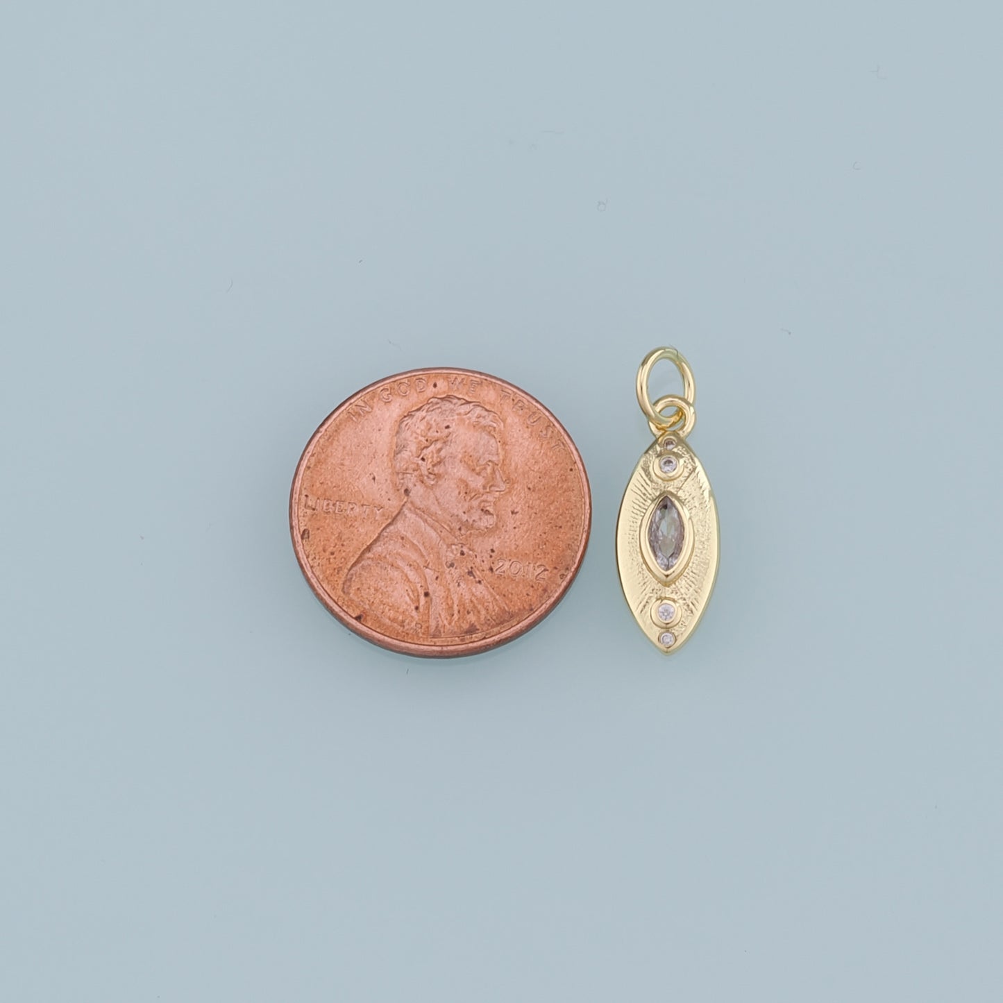 18K Gold Filled Oval Pendant,Crystal Oval Charm Bracelet Necklace for DIY Jewelry Making Supply
