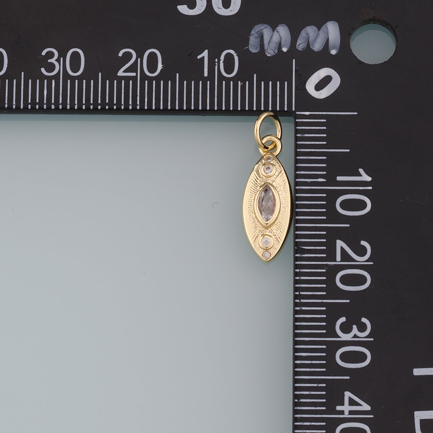 18K Gold Filled Oval Pendant,Crystal Oval Charm Bracelet Necklace for DIY Jewelry Making Supply