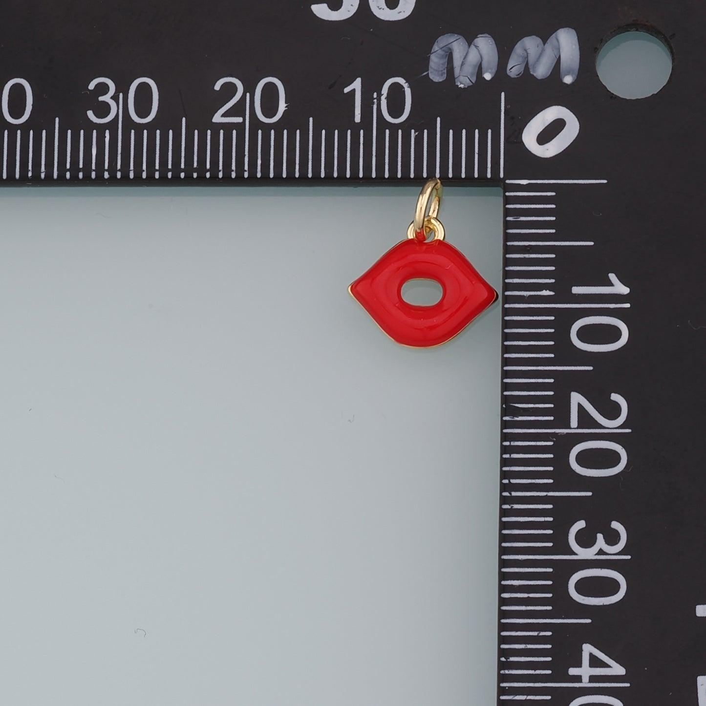 18K Gold Filled Lips Pendant,Enamel Lips Charm Bracelet Necklace for DIY Jewelry Making Supply