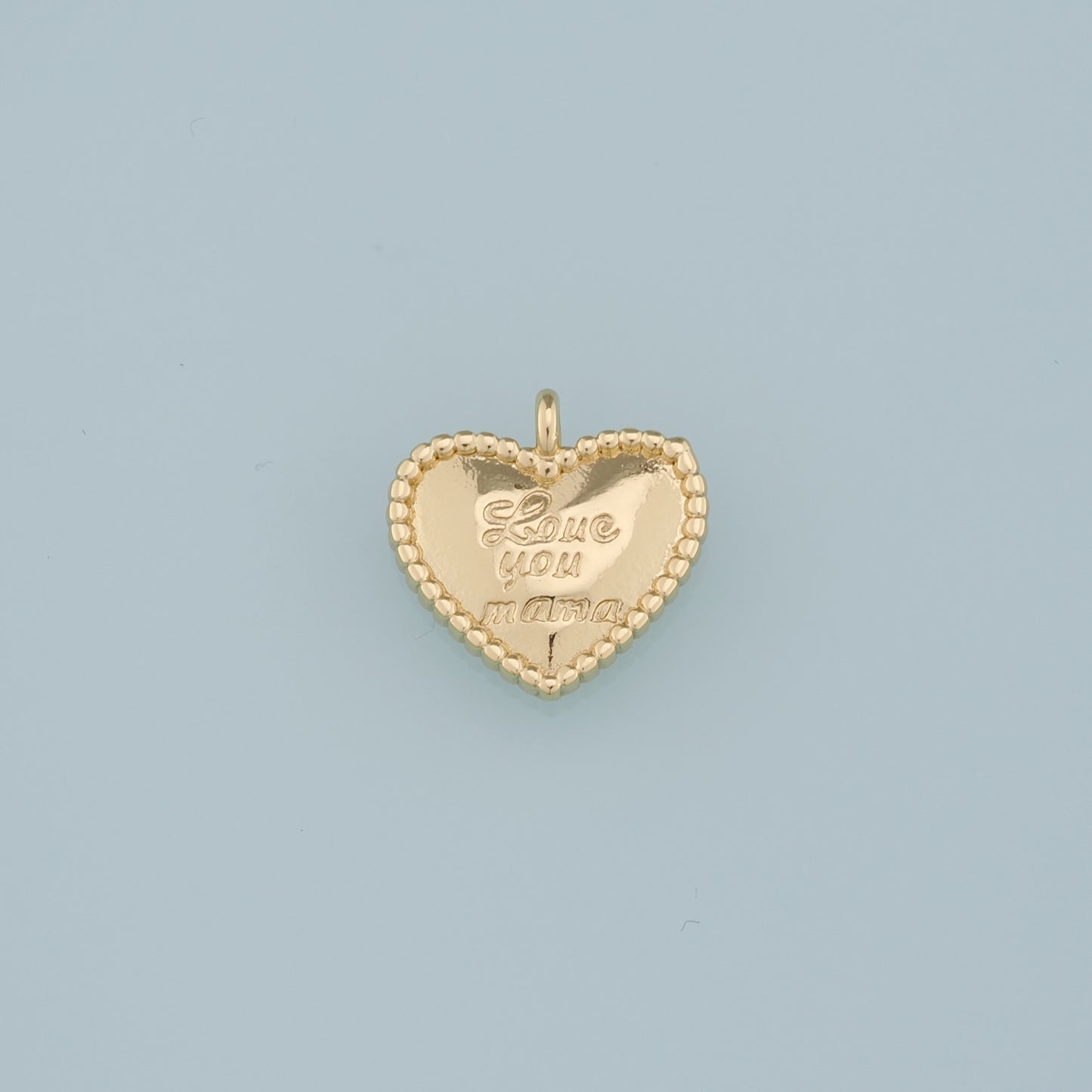 18K Gold Filled Heart Pendant,Heart Charm Bracelet Necklace for DIY Jewelry Making Supply