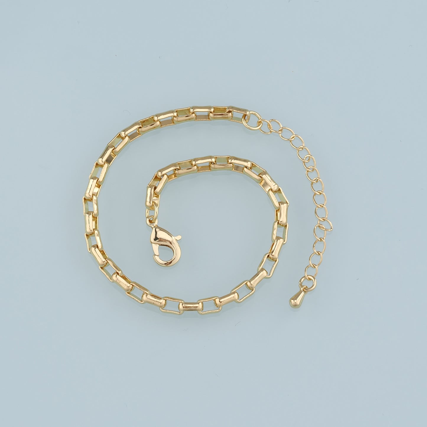 Gold Adjustable Chain,18K Gold Filled Oval Bracelet,Semi Finished Bracelets,Bracelets for Jewelry Making