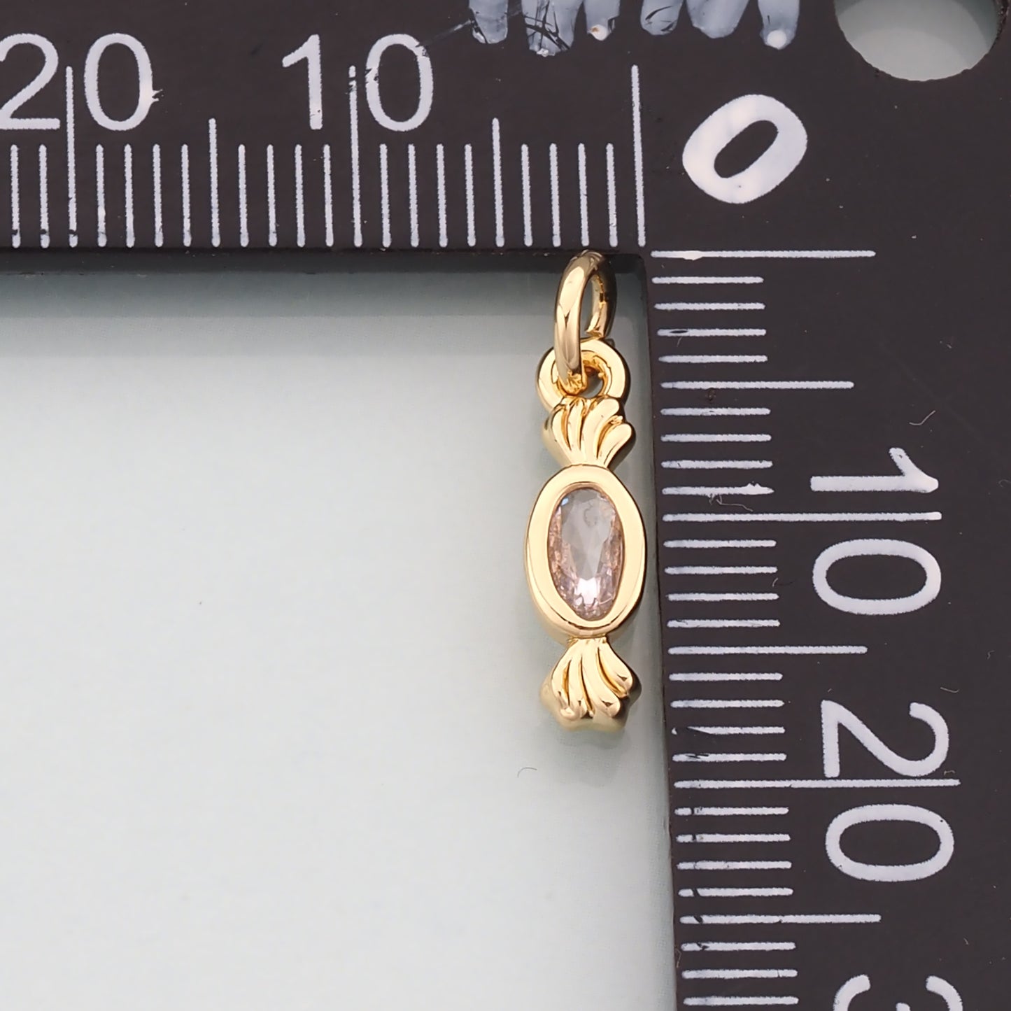 18K Gold Filled Candy Pendant,CZ Micro Pave Candy Charm Bracelet Necklace for DIY Jewelry Making Supply