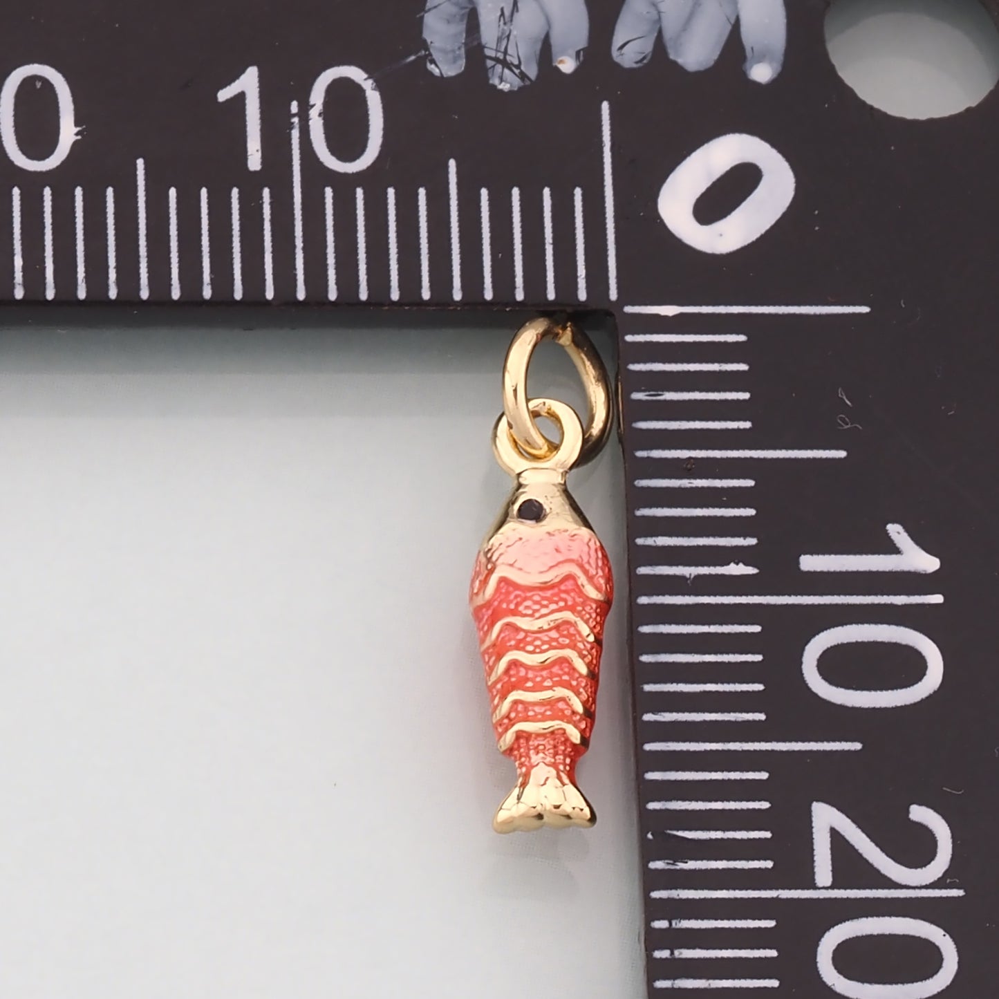 Gold Fish Charms,18K Gold Filled Fish Pendant,Enamel Ocean Charm Bracelet Necklace for DIY Jewelry Making Supply