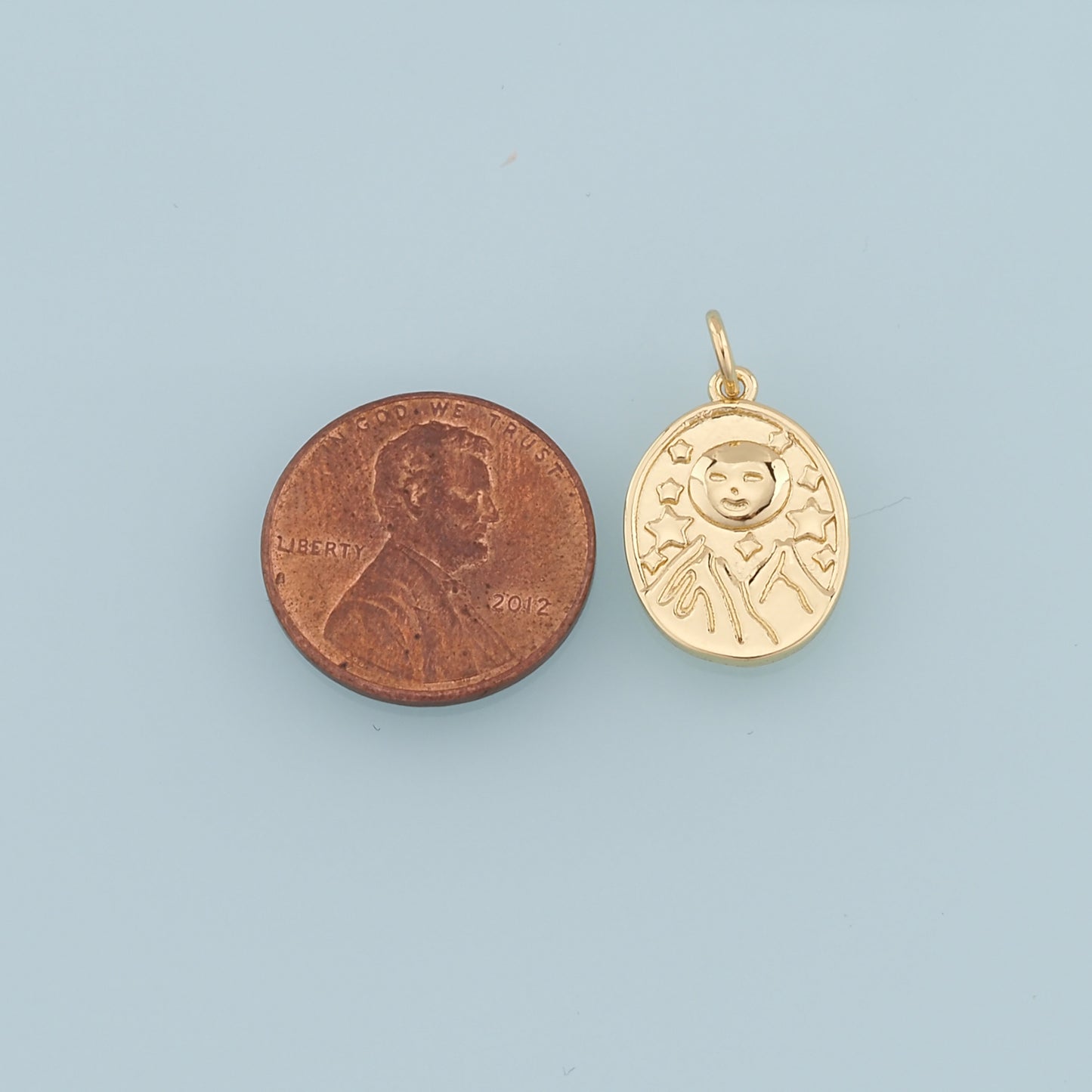 Gold Moon Star Charms,18K Gold Filled Moon Pendant,Celestial Charm Bracelet Necklace for DIY Jewelry Making Supply
