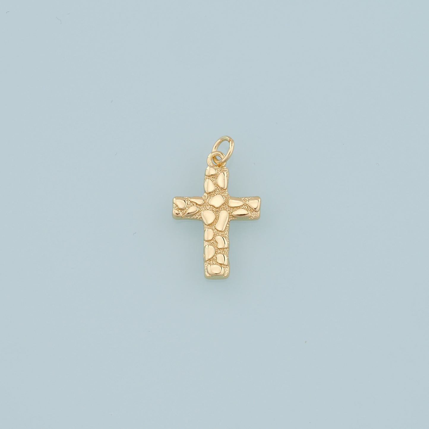 Gold Cross Charms,18K Gold Filled Cross Flower Pendant,Religion Charm Bracelet Necklace for DIY Jewelry Making Supply