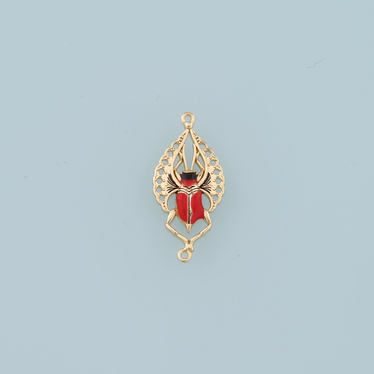 Gold beetle Charms,18K Gold Filled beetle Pendant,Enamel beetle Charm Bracelet Necklace for DIY Jewelry Making Supply