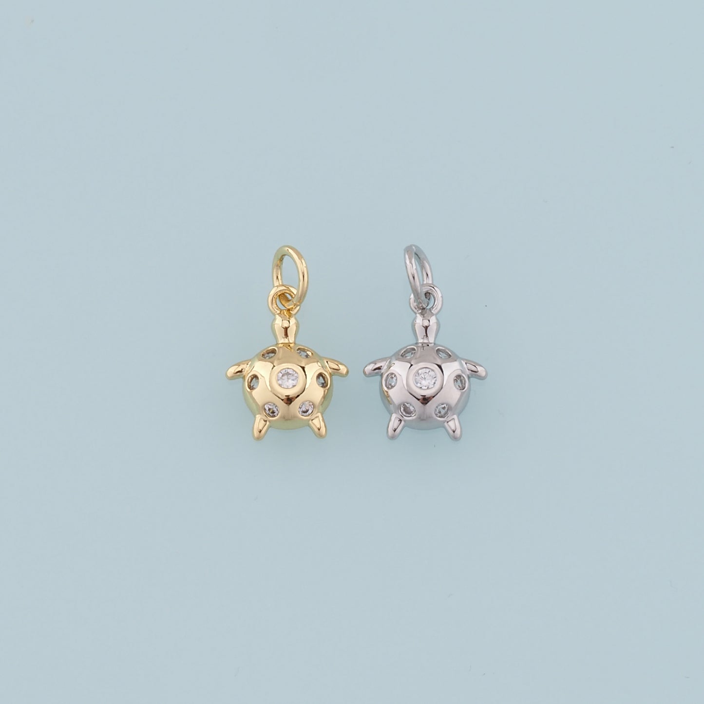 Gold Turtle Charms,18K Gold Filled Turtle Pendant,Turtle Charm Bracelet Necklace for DIY Jewelry Making Supply