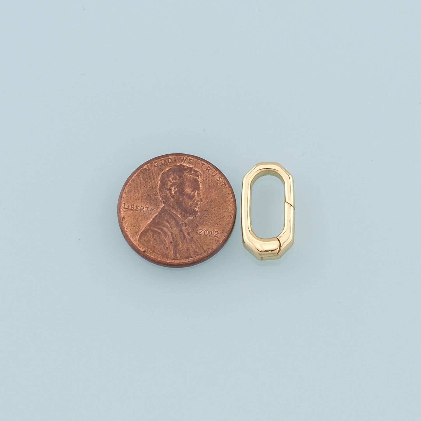 18K Gold Filled Oval Carabiner Clasp,Carabiner Lock Connector,Spring Push Gate for DIY Jewelry Finding Necklace Bracelet