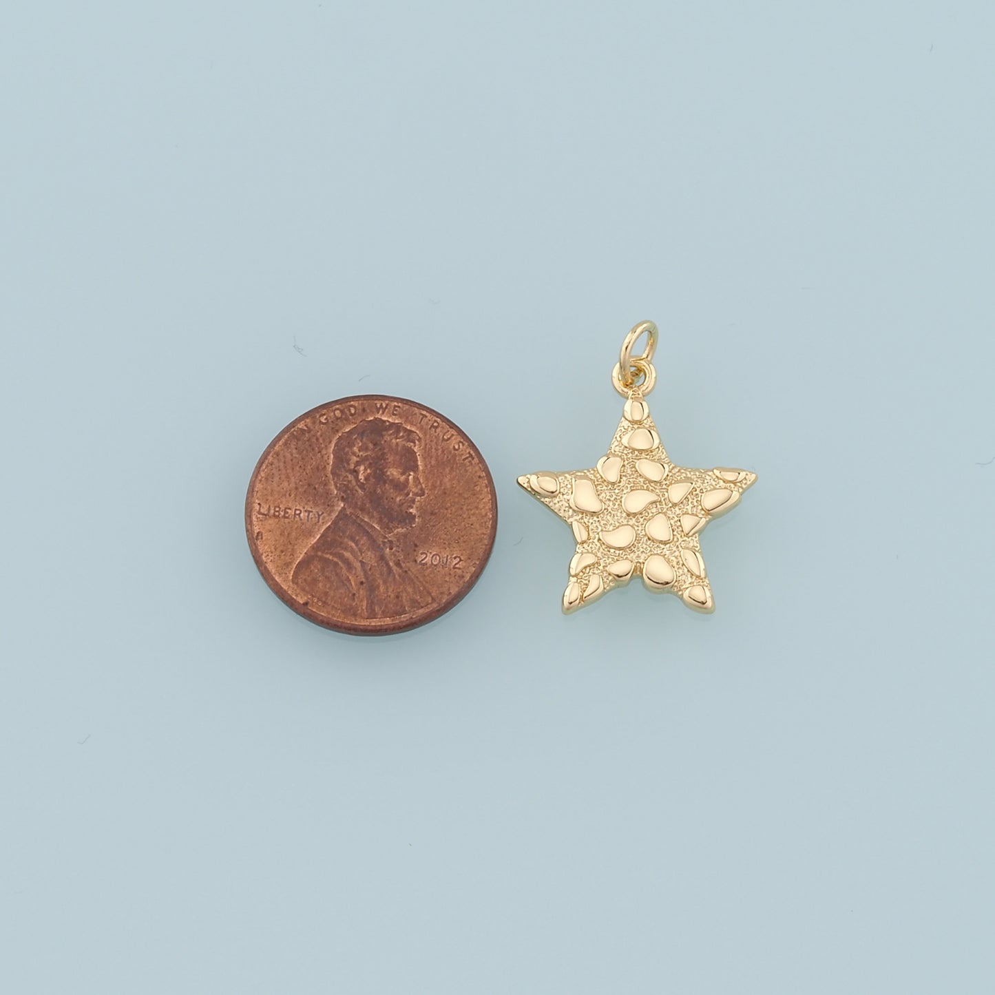 18K Gold Filled Star Pendant,Star Charm Bracelet Necklace for DIY Jewelry Making Supply