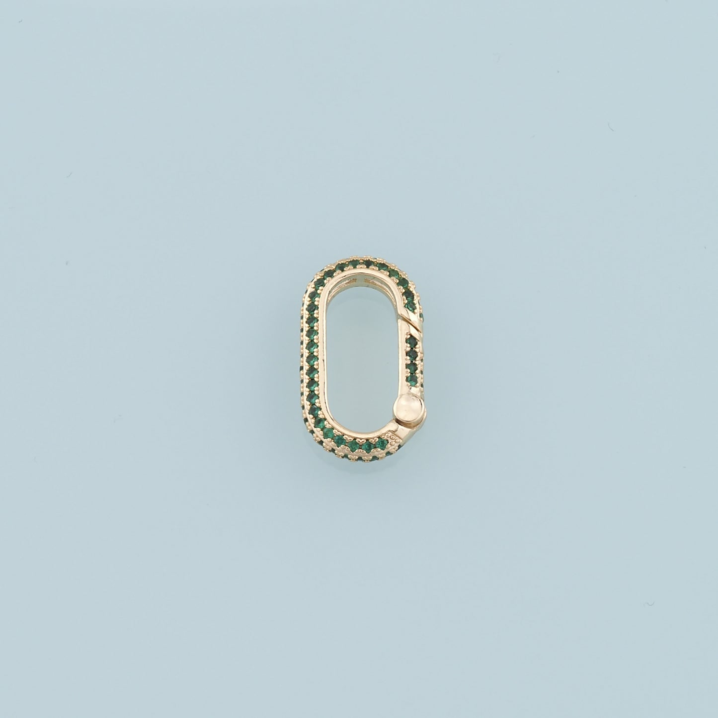 18K Gold Filled Oval Carabiner Clasp,Carabiner Lock Connector,Spring Push Gate for DIY Jewelry Clasp Finding Necklace Bracelet