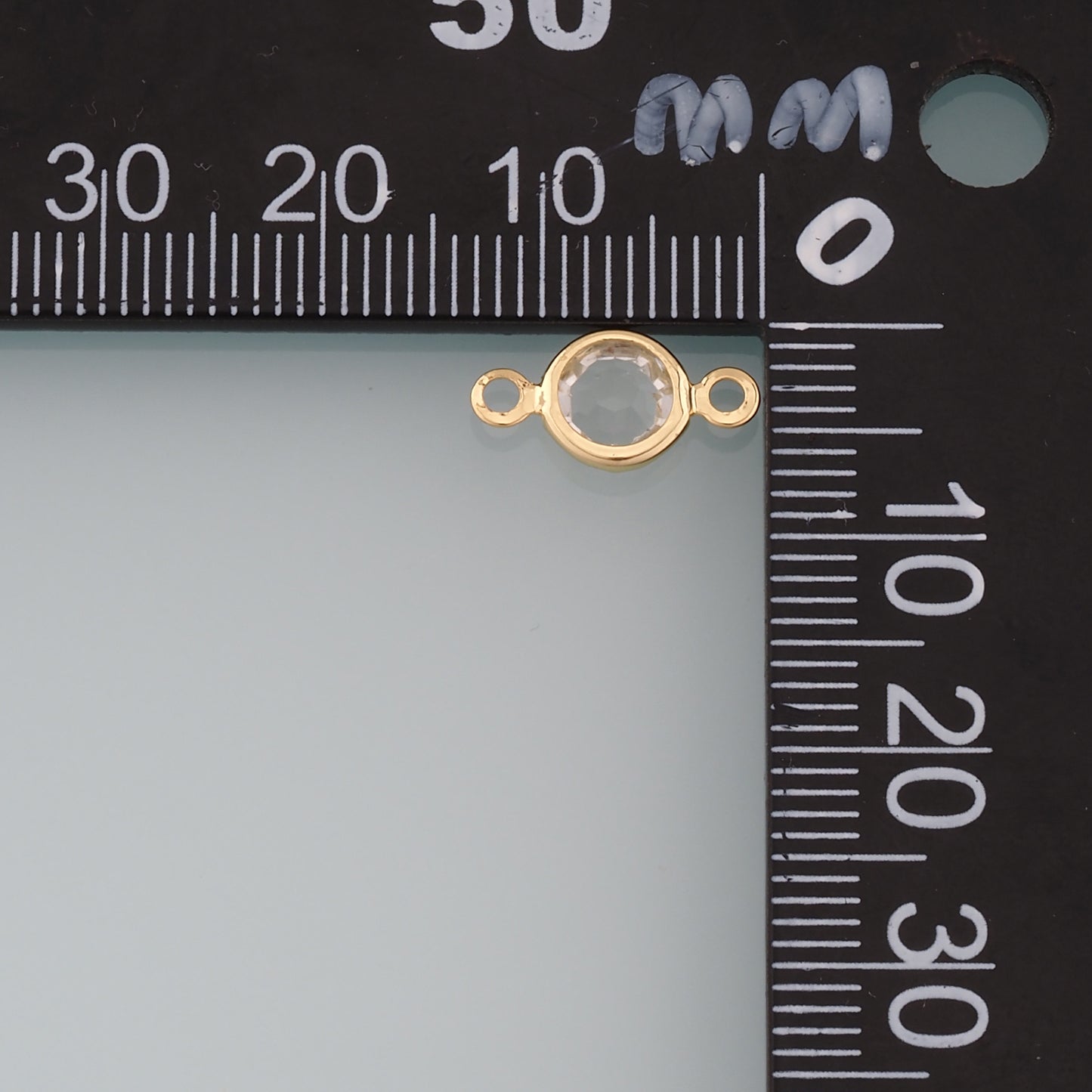 Gold Round Connector Charms,18K Gold Filled Round Pendant,Crystal Charm Bracelet Necklace for DIY Jewelry Making Supply