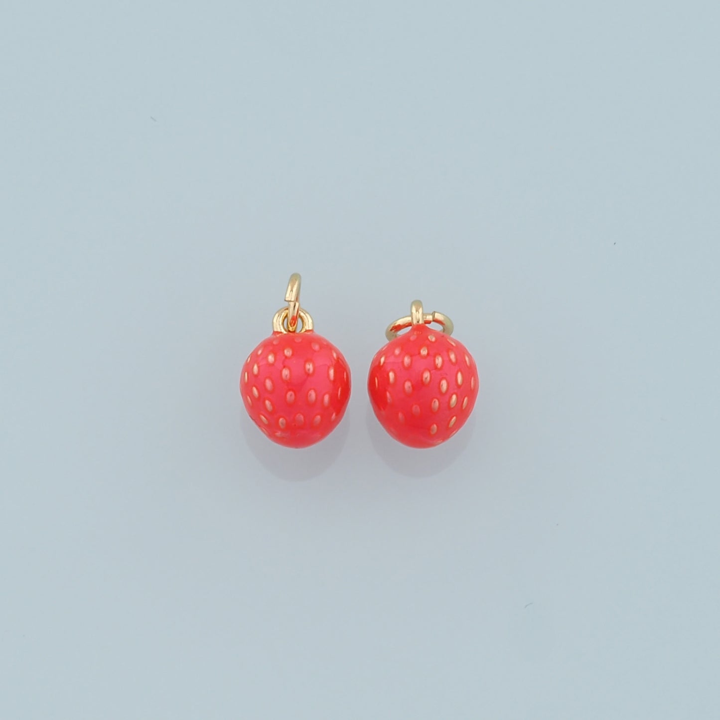 Gold Strawberry Charms,18K Gold Filled Strawberry Pendant,Fruit Charm Bracelet Necklace for DIY Jewelry Making Supply