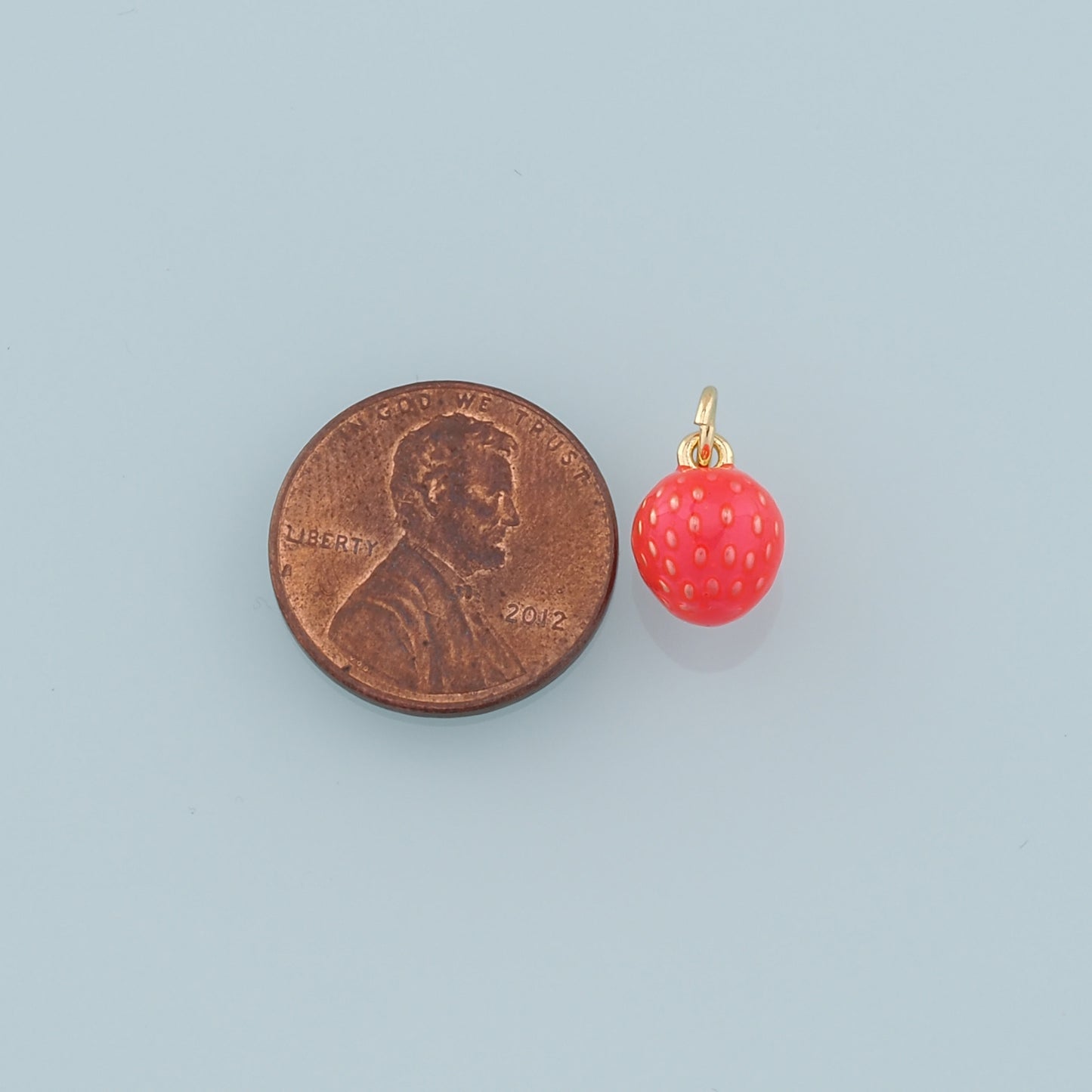 Gold Strawberry Charms,18K Gold Filled Strawberry Pendant,Fruit Charm Bracelet Necklace for DIY Jewelry Making Supply