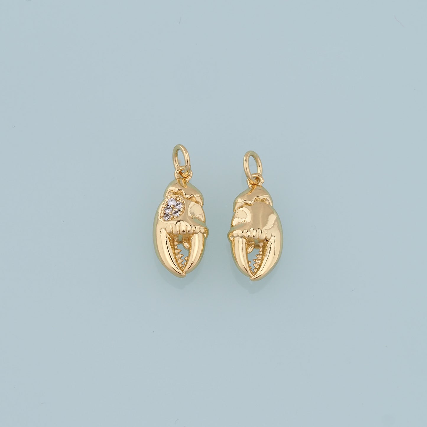 Gold Crab Claws Charms,18K Gold Filled Crab Pendant,Beach Silver Crab Charms Bracelet Necklace for DIY Jewelry Making Supply