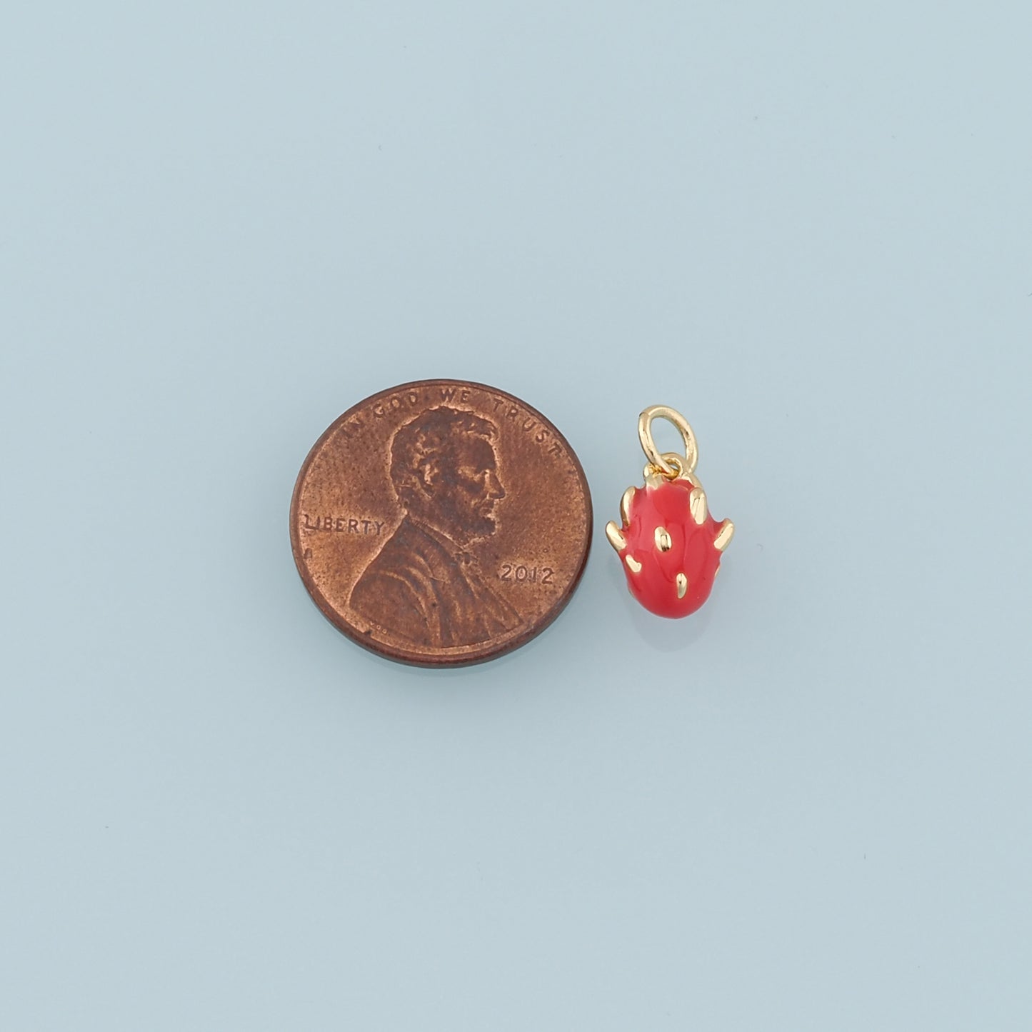 Gold Pitaya Charms,18K Gold Filled Pitaya Pendant,Fruit Charm Bracelet Necklace for DIY Jewelry Making Supply