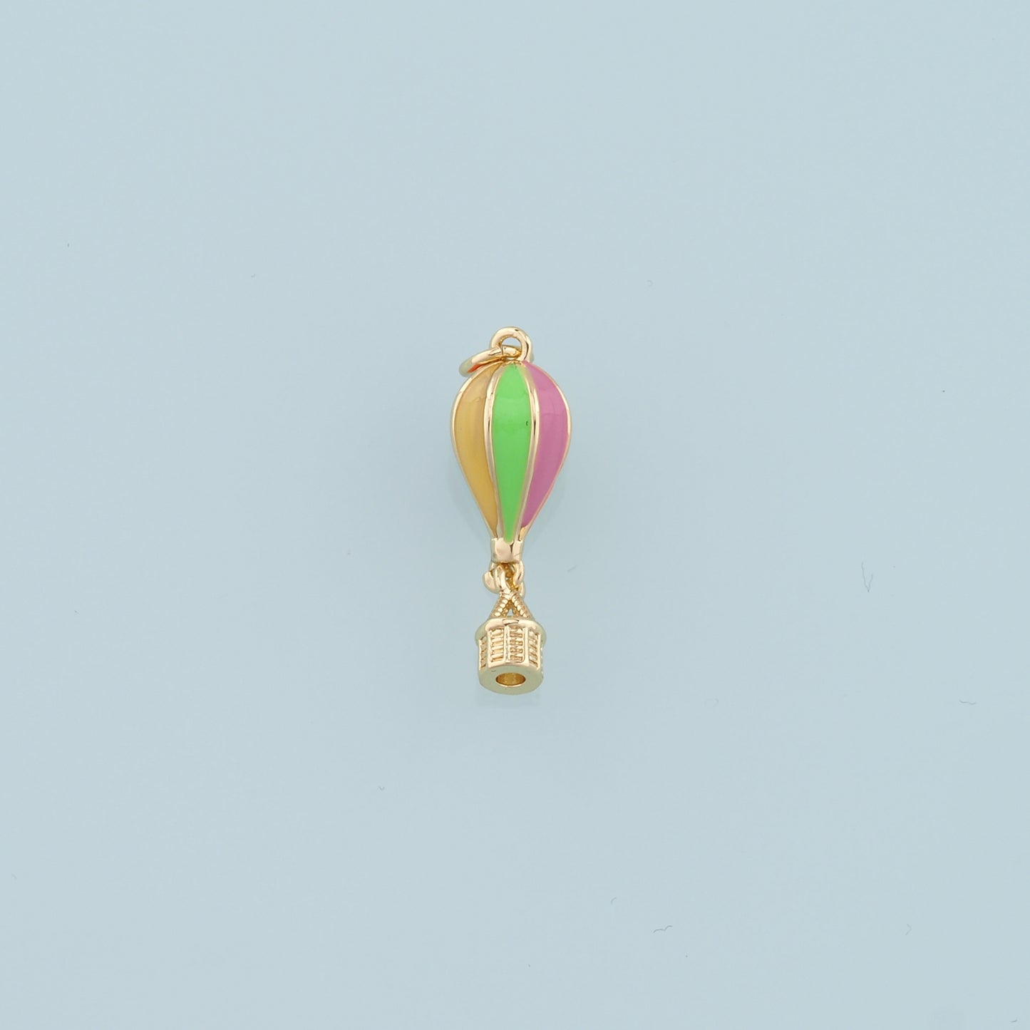 18K Gold Filled Hot air balloon Pendant,Enamel Hot air balloon Charm Bracelet Necklace for DIY Jewelry Making Supply