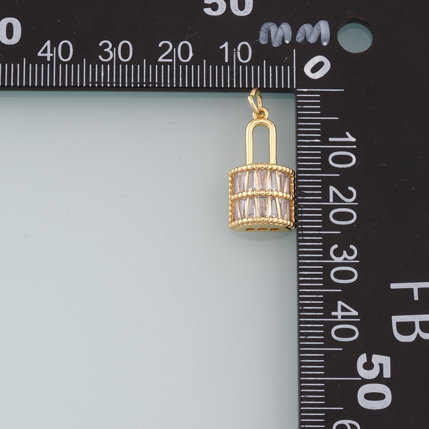 18K Gold Filled Lock Pendant,Dainty Lock Charm Bracelet Necklace for DIY Jewelry Making Supply