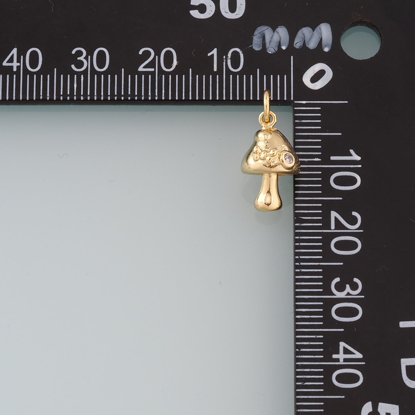 18K Gold Filled Mushroom Pendant,Mushroom Charm Bracelet Necklace for DIY Jewelry Making Supply