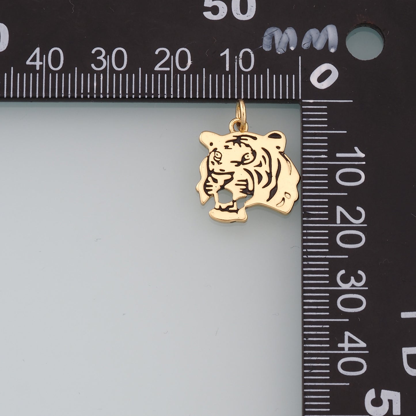 18K Gold Filled Tiger Pendant,Wild Animals Charm Bracelet Necklace for DIY Jewelry Making Supply