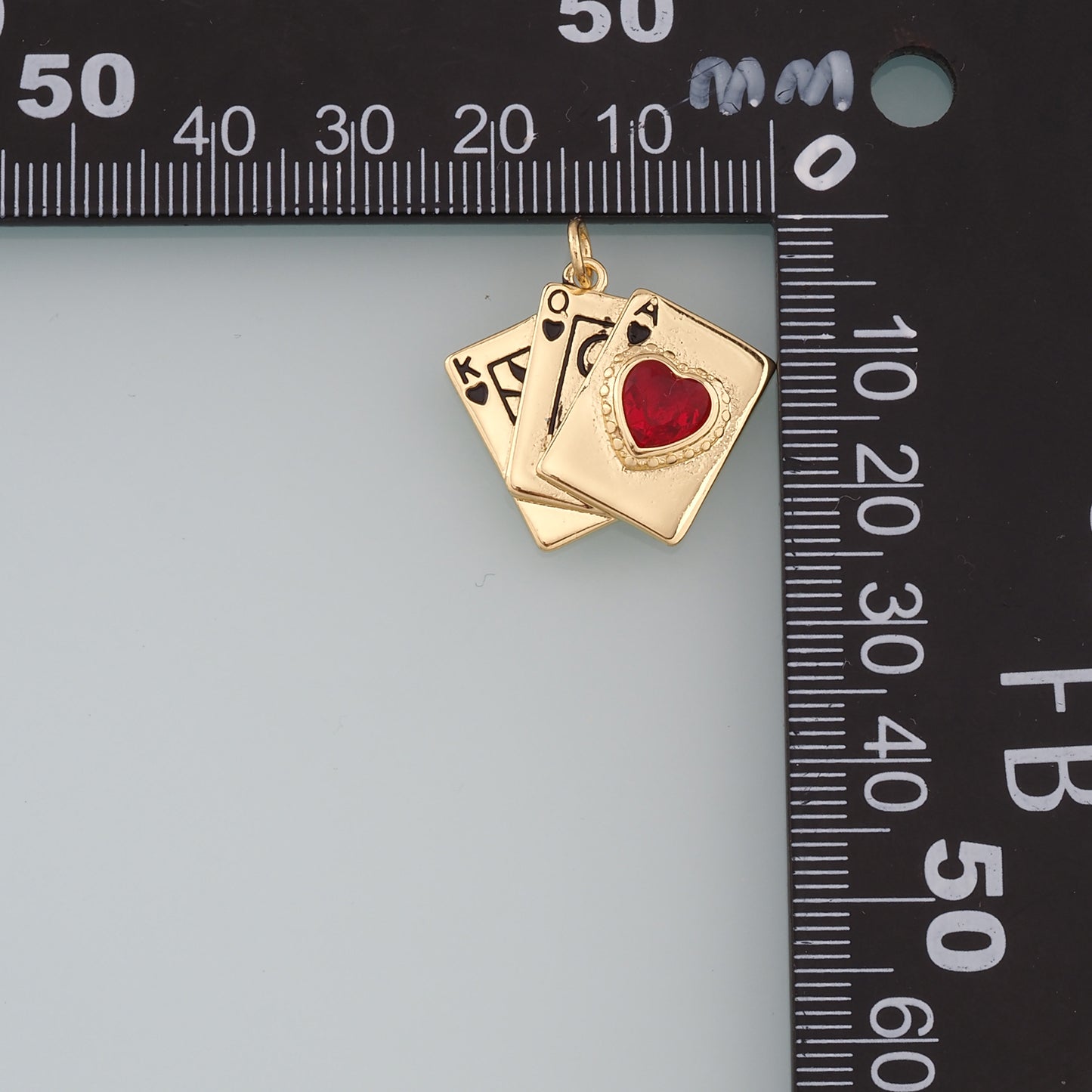 18K Gold Filled Poker Pendant,Playing Card Charm Bracelet Necklace for DIY Jewelry Making Supply