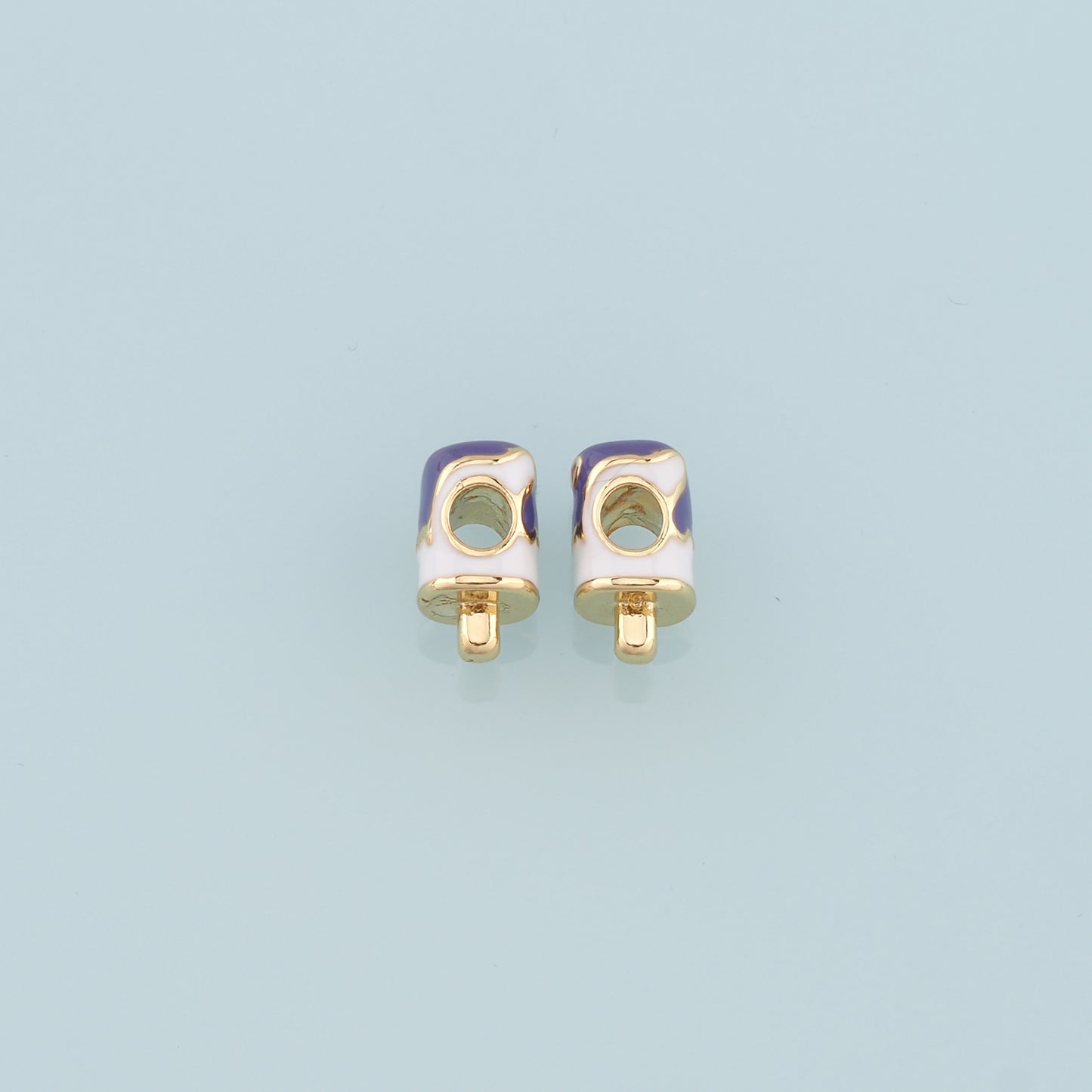 Gold Ice Cream Beads Charms,18K Gold Filled Enamel Ice Cream spacer beads Bracelet Necklace for DIY Jewelry Making Supply
