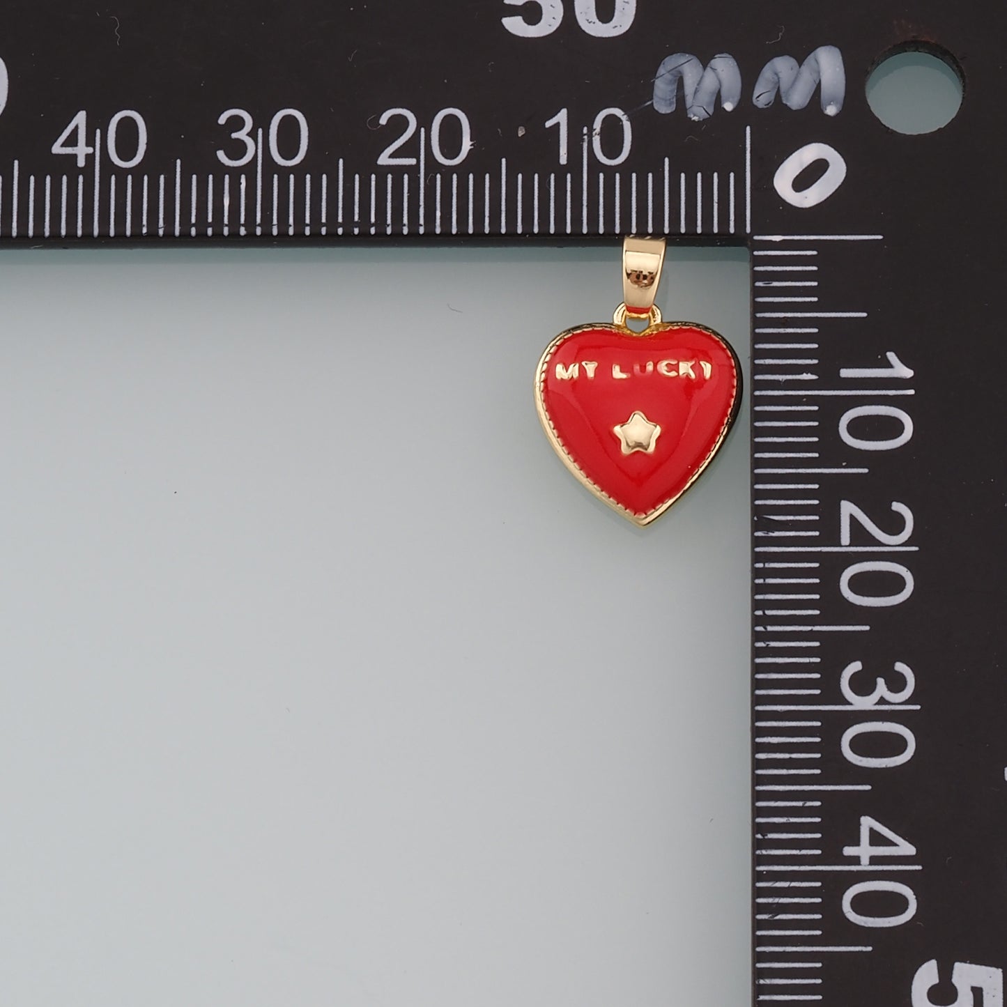 18K Gold Filled Heart Star Pendant,Enamel Heart Charm Bracelet Necklace for DIY Jewelry Making Supply