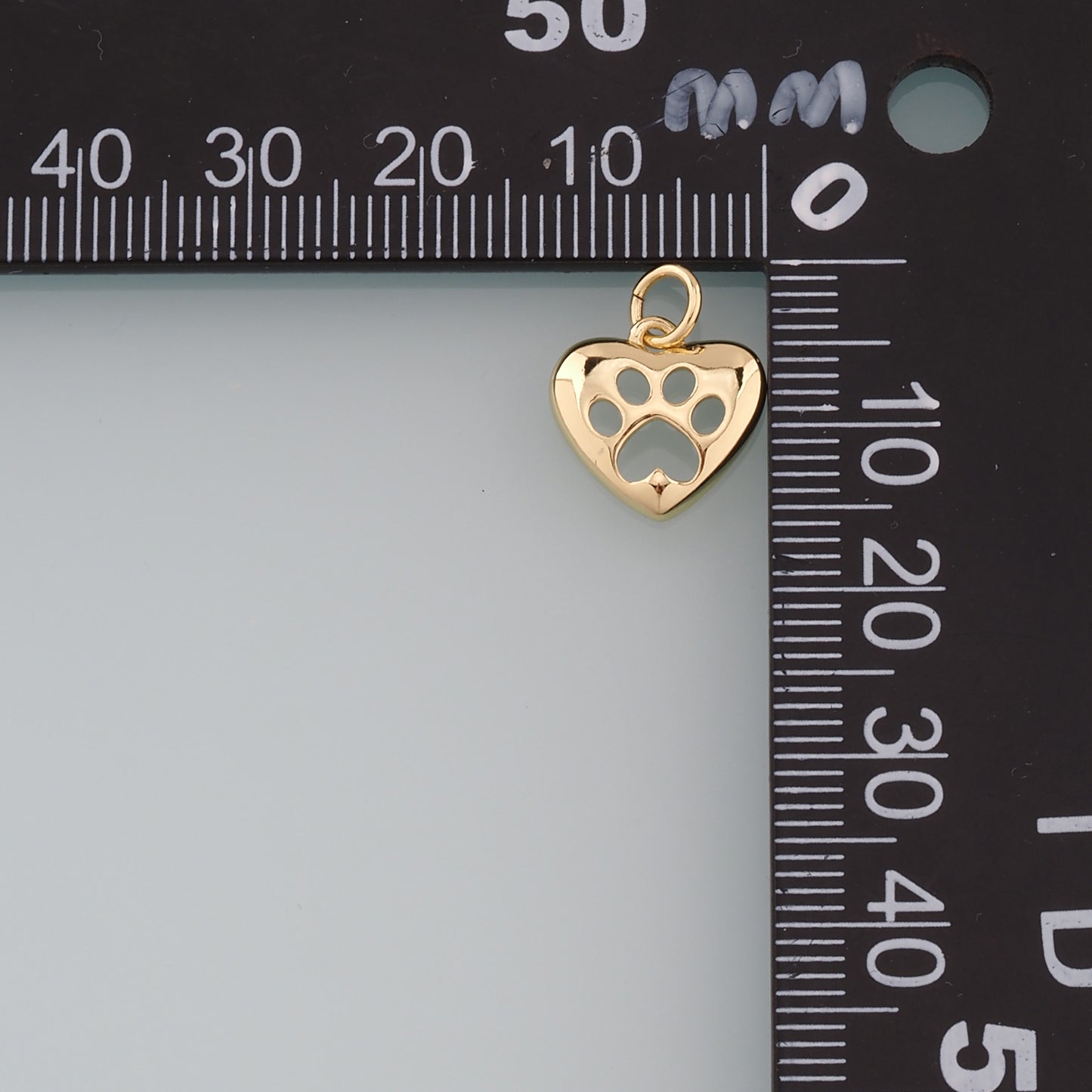 18K Gold Filled Heart Paw Pendant,Dainty Paw Charm Bracelet Necklace for DIY Jewelry Making Supply