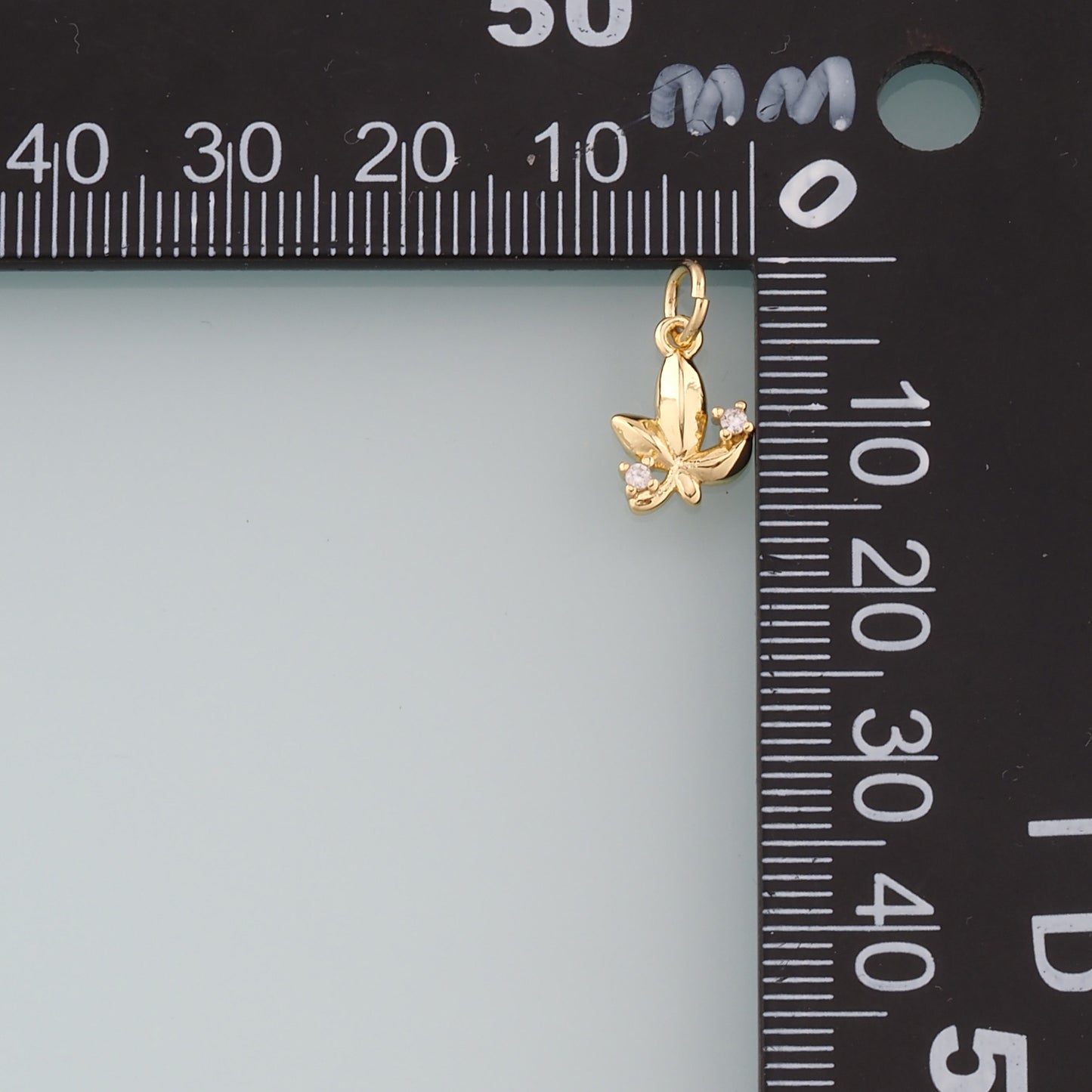 18K Gold Filled Flower Pendant,CZ Micro Pave Flower Charm Bracelet Necklace for DIY Jewelry Making Supply