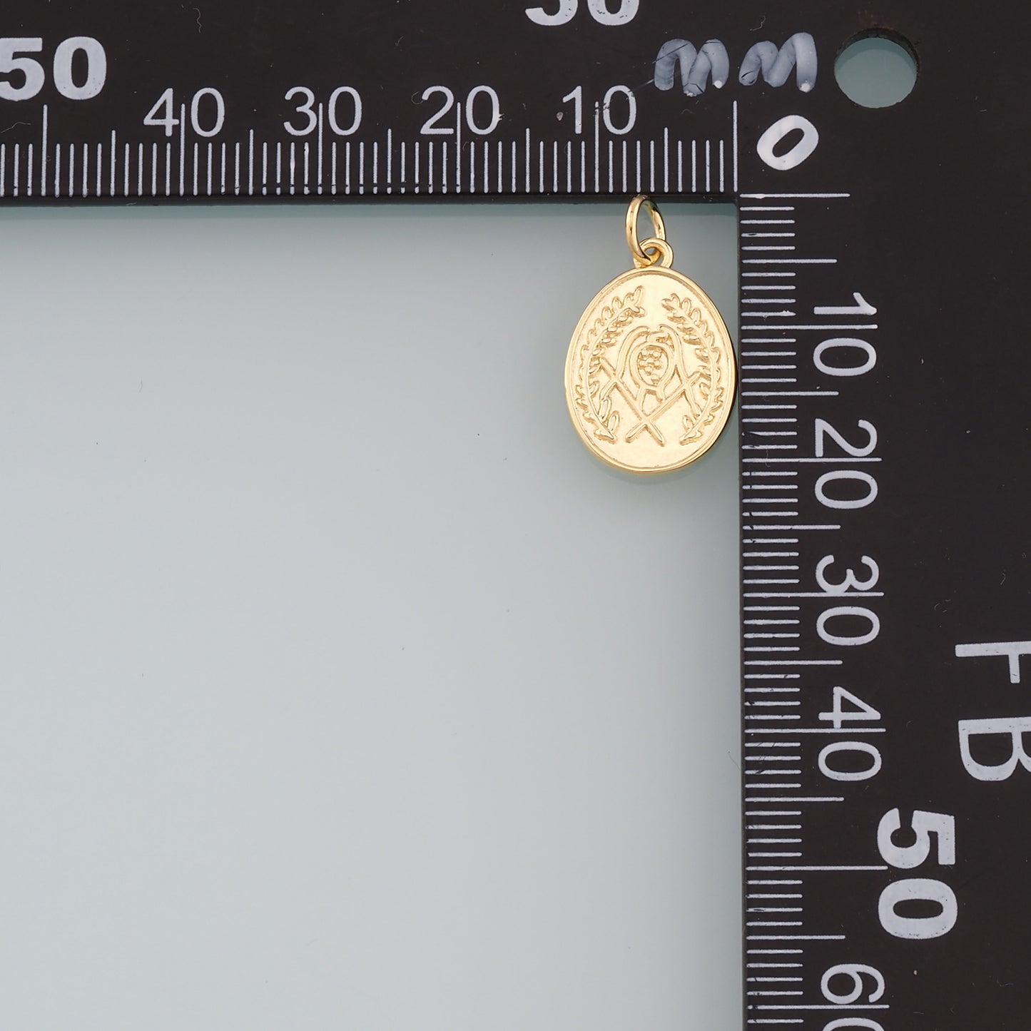 18K Gold Filled Oval Pendant,Dainty Oval Charm Bracelet Necklace for DIY Jewelry Making Supply