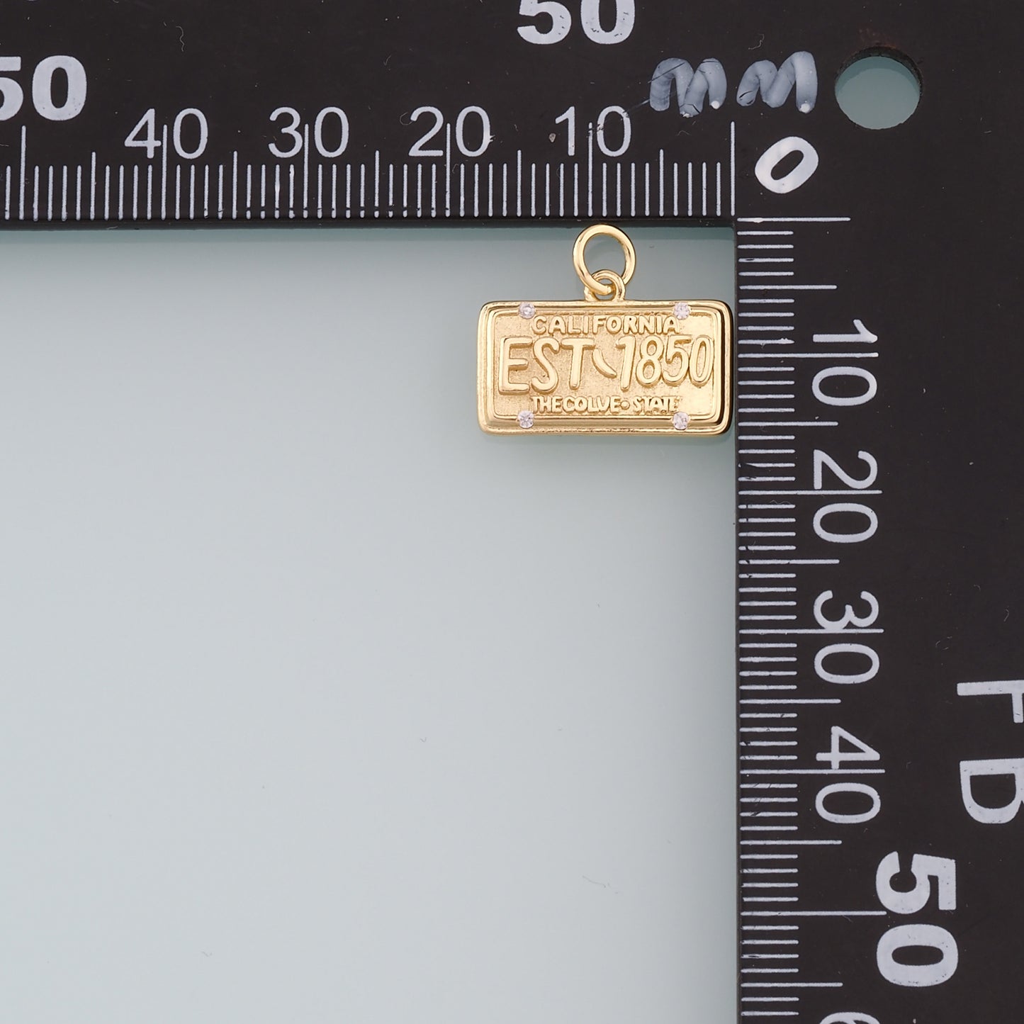 18K Gold Filled Tag Pendant,CZ Micro Pave Nameplate Charm Bracelet Necklace for DIY Jewelry Making Supply