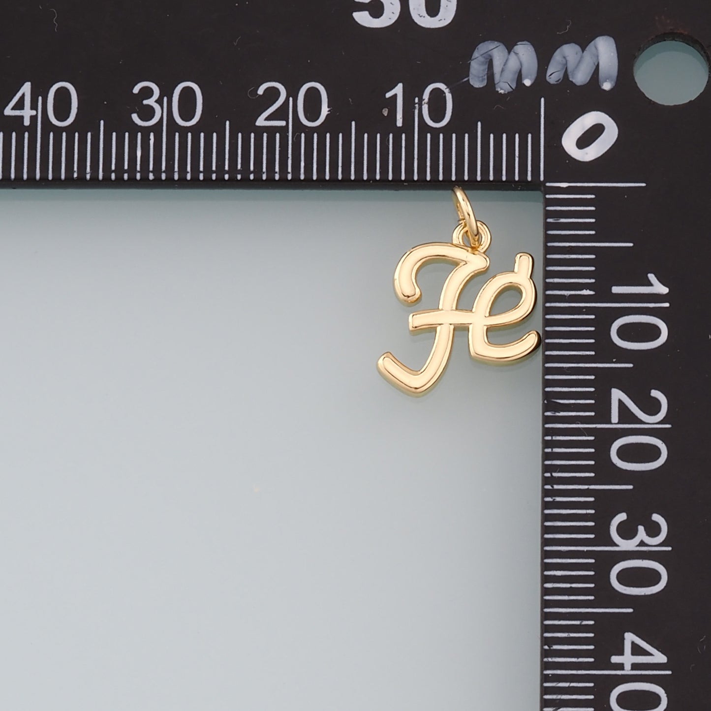 18K Gold Filled Fe Pendant,Dainty Fe Charm Bracelet Necklace for DIY Jewelry Making Supply