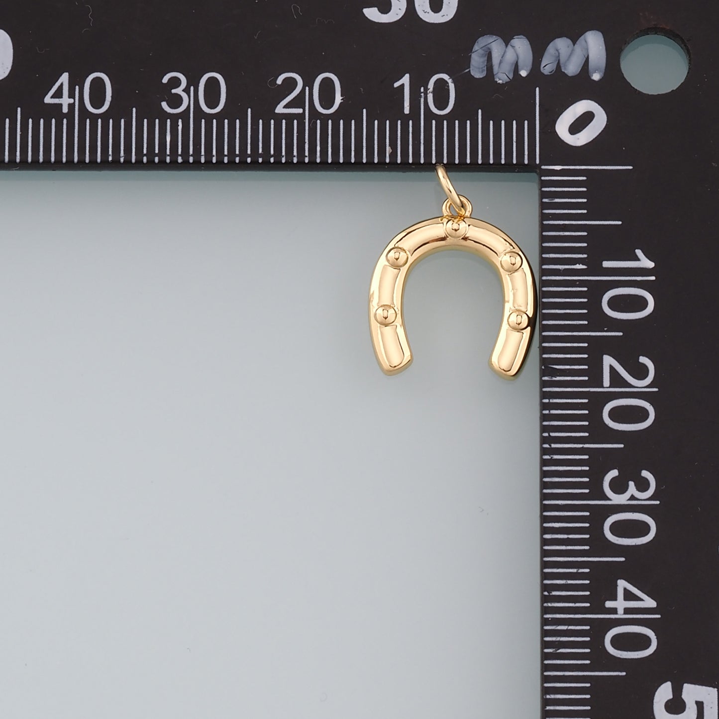 18K Gold Filled Horseshoe Pendant,Dainty Horseshoe Charm Bracelet Necklace for DIY Jewelry Making Supply