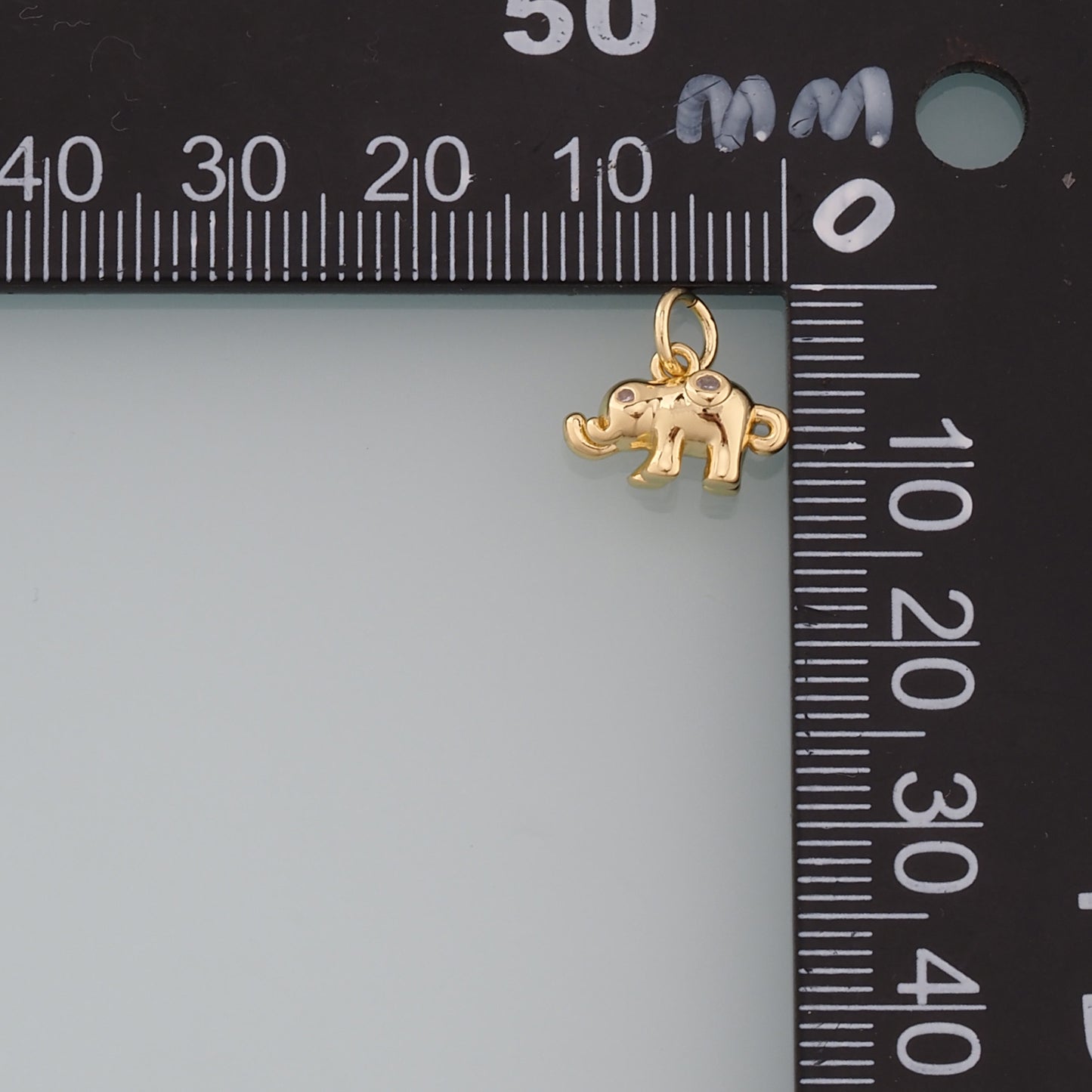 18K Gold Filled Tiny Elephant Pendant,Dainty Elephant Charm Bracelet Necklace for DIY Jewelry Making Supply